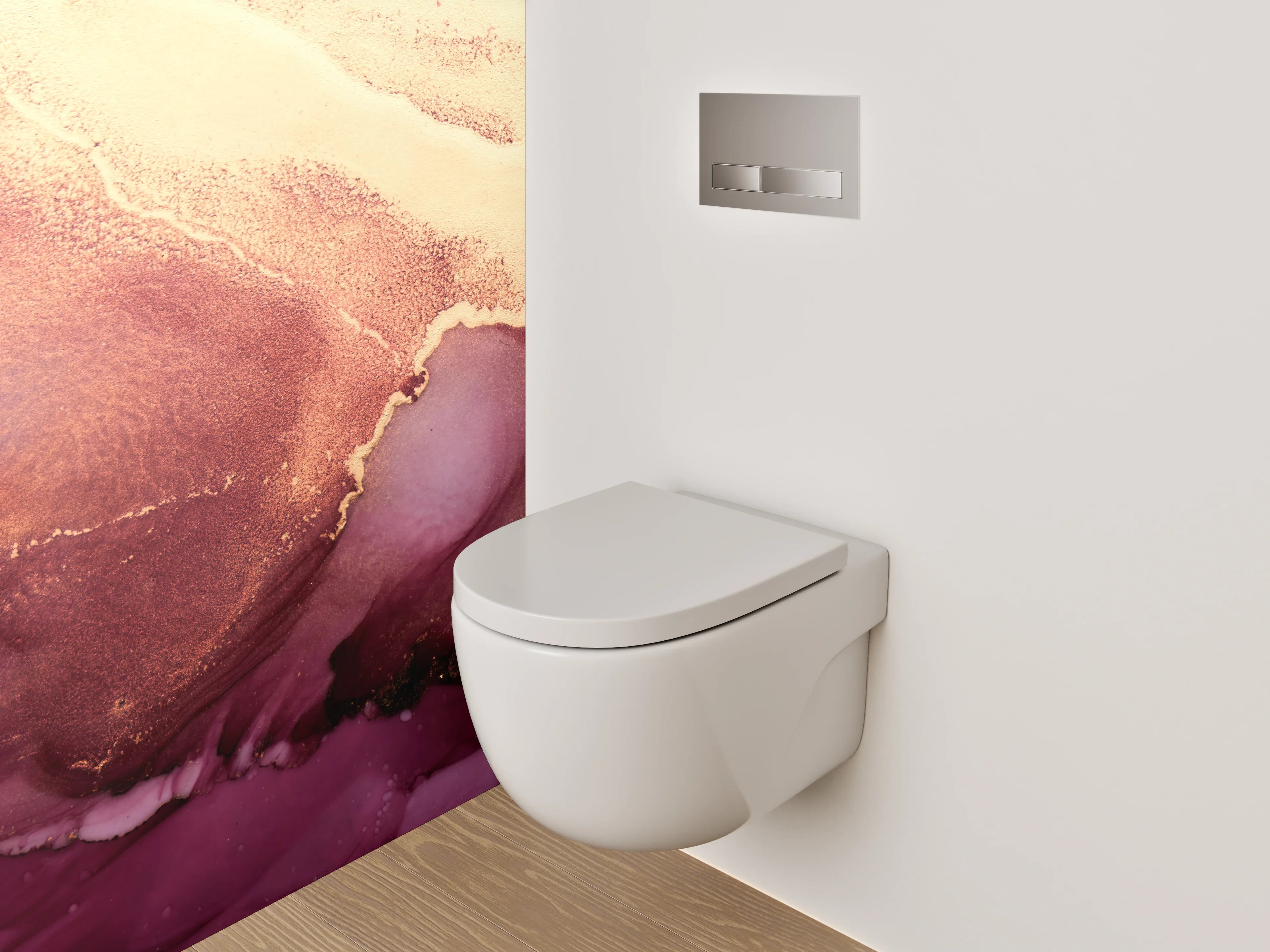 WC-Rückwand - Abstrakte Gold-Marmor Kunst