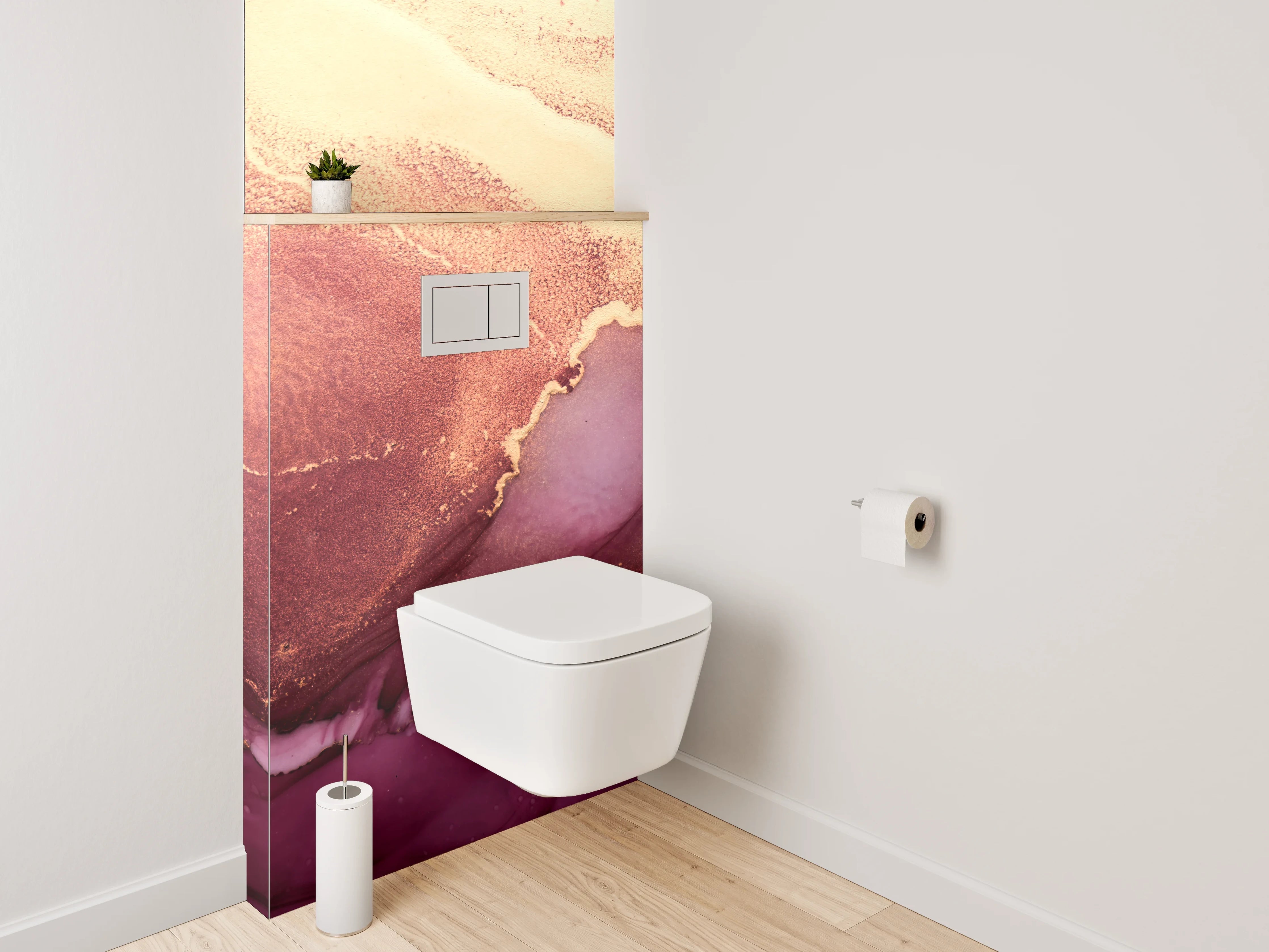 WC-Rückwand - Abstrakte Gold-Marmor Kunst