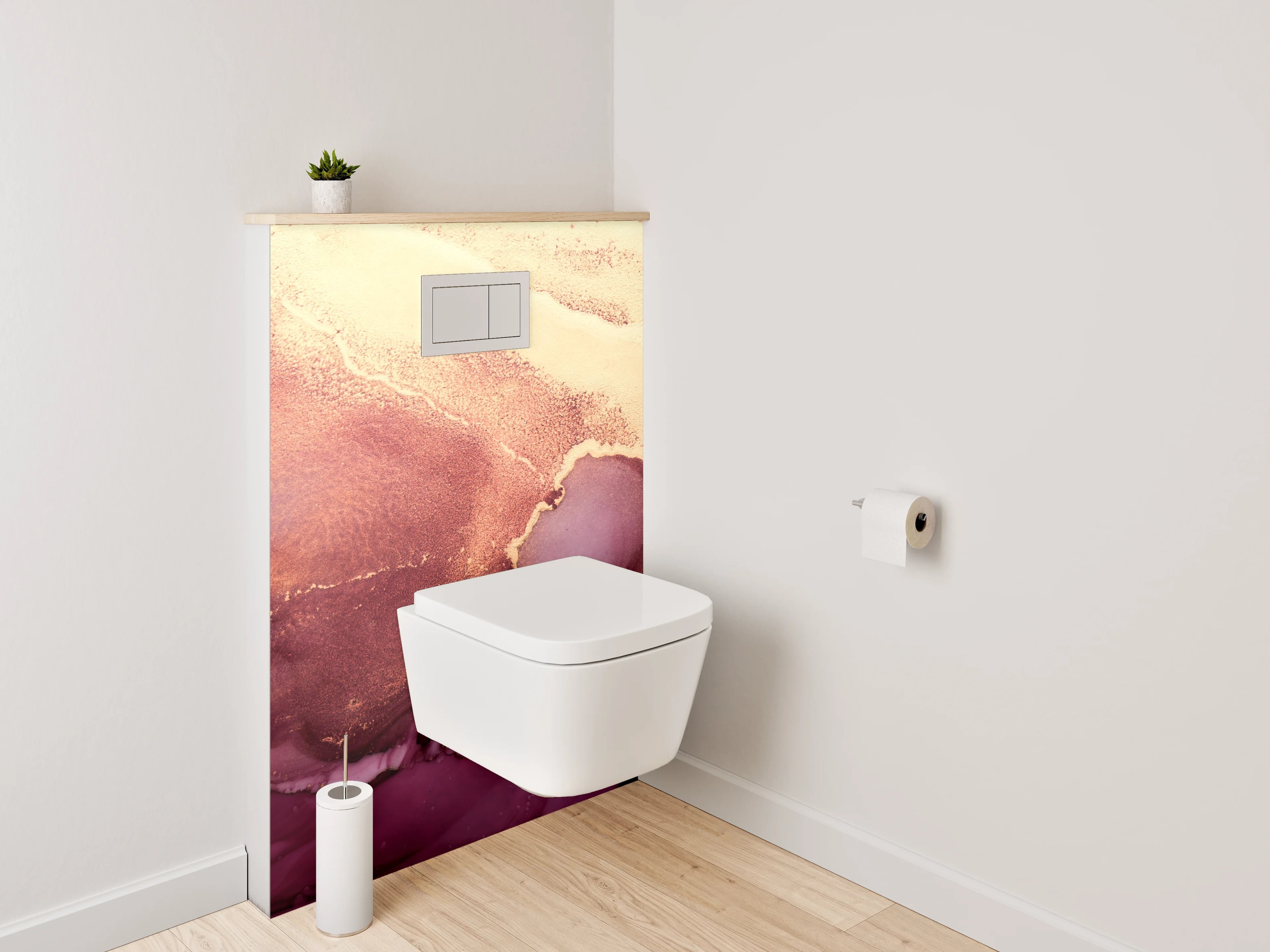 WC-Rückwand - Abstrakte Gold-Marmor Kunst