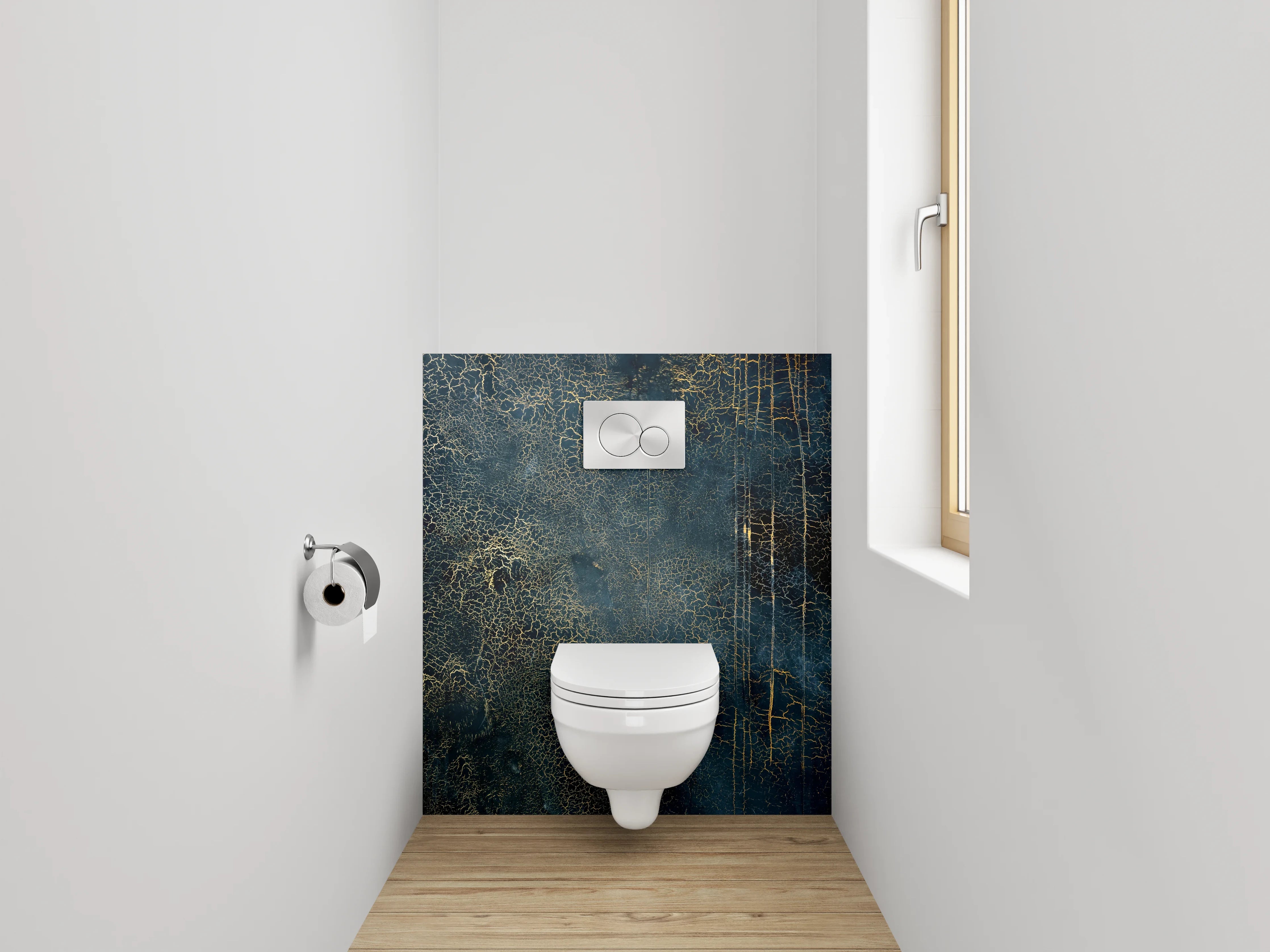 WC-Rückwand - Abstrakte Goldader-Dekorplatte