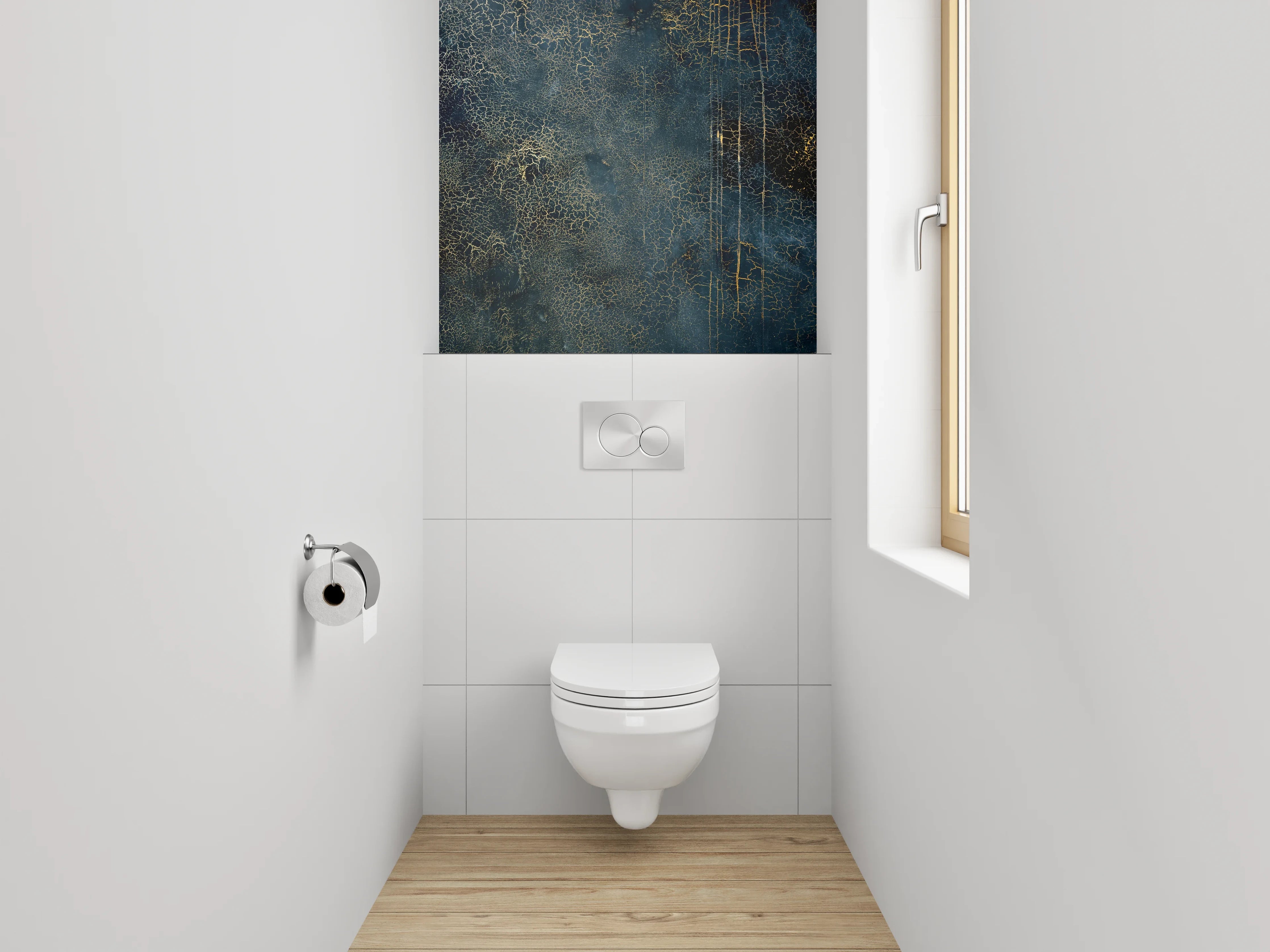 WC-Rückwand - Abstrakte Goldader-Dekorplatte