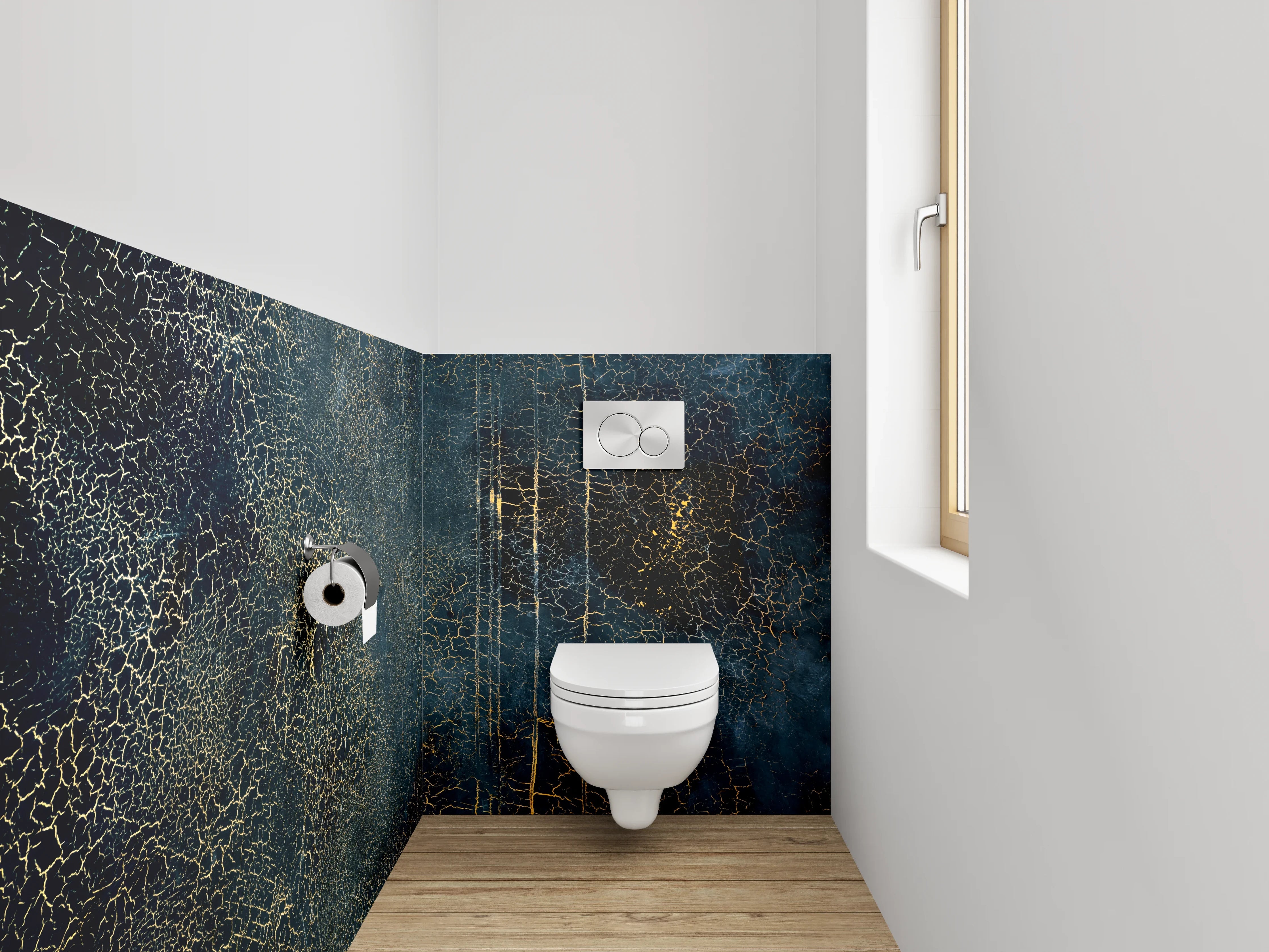 WC-Rückwand - Abstrakte Goldader-Dekorplatte
