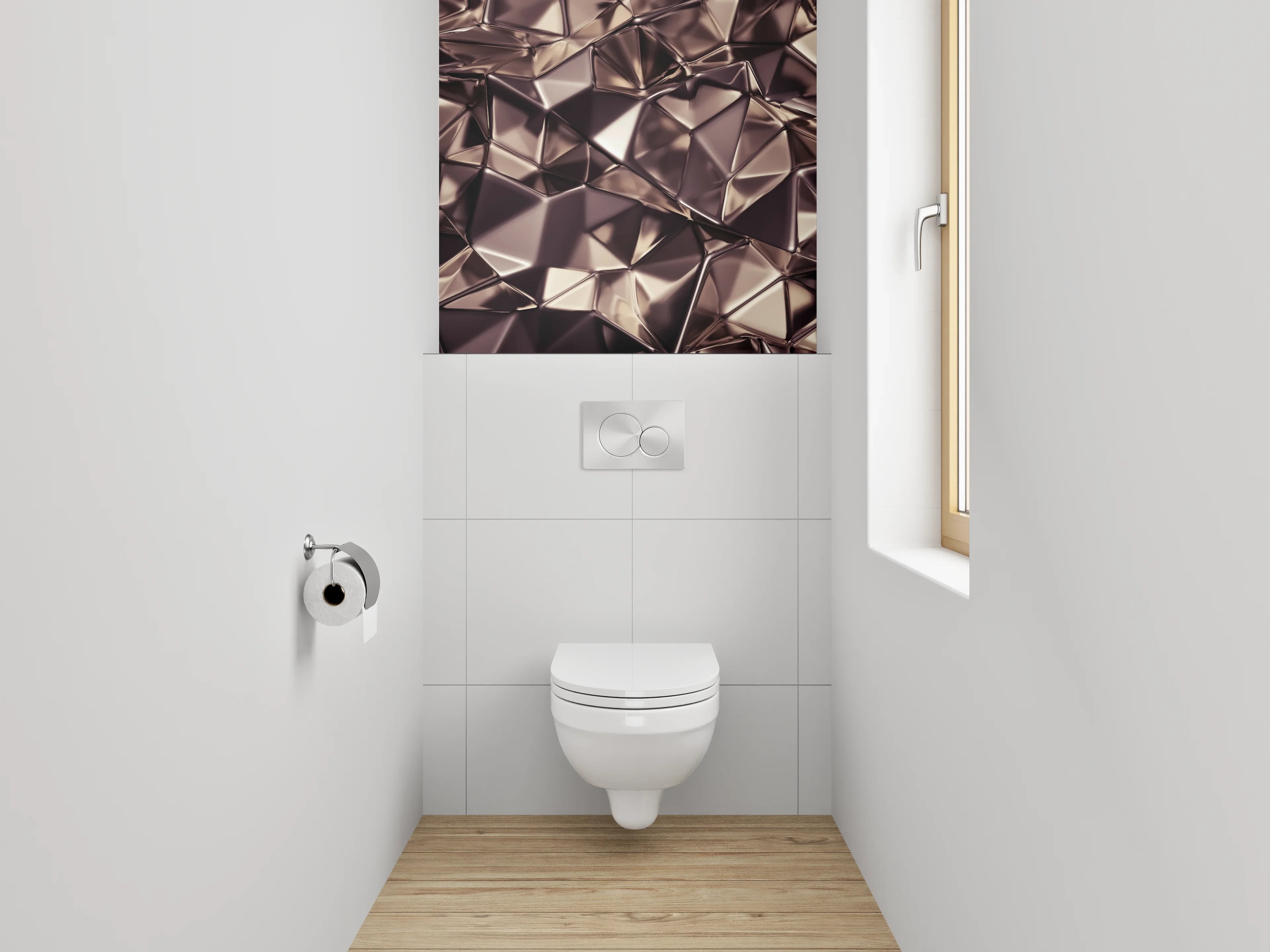 WC-Rückwand - Abstrakte Metall-Struktur modern