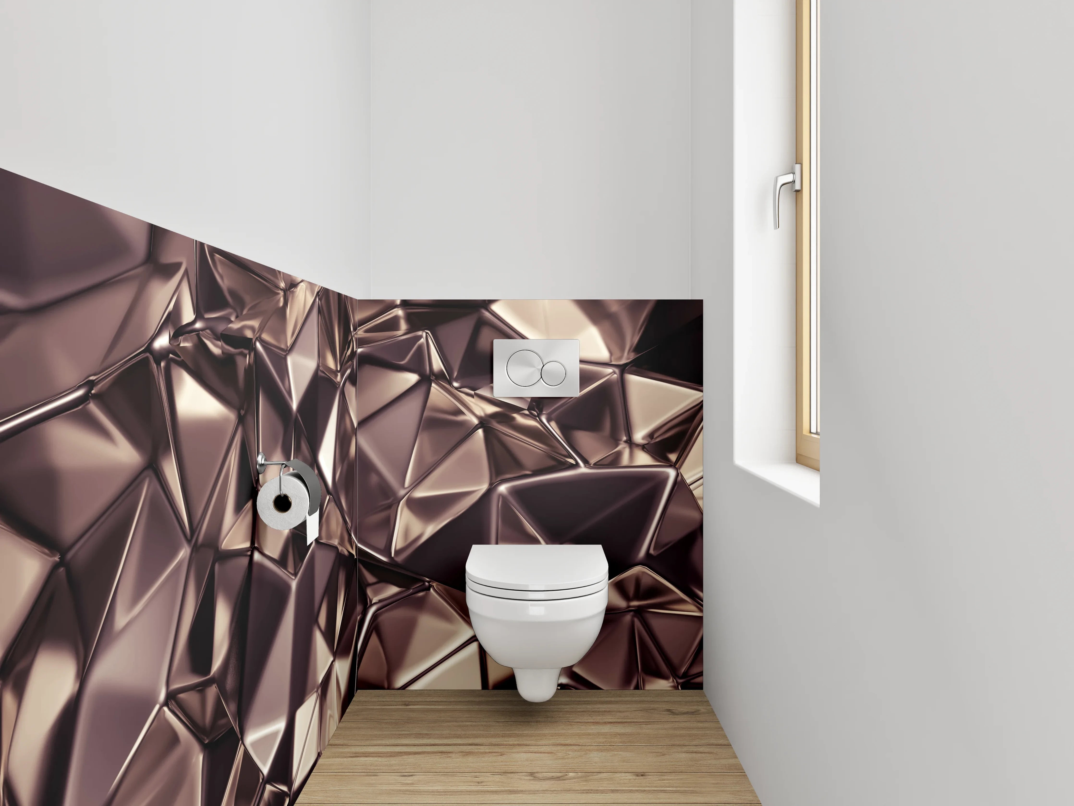 WC-Rückwand - Abstrakte Metall-Struktur modern