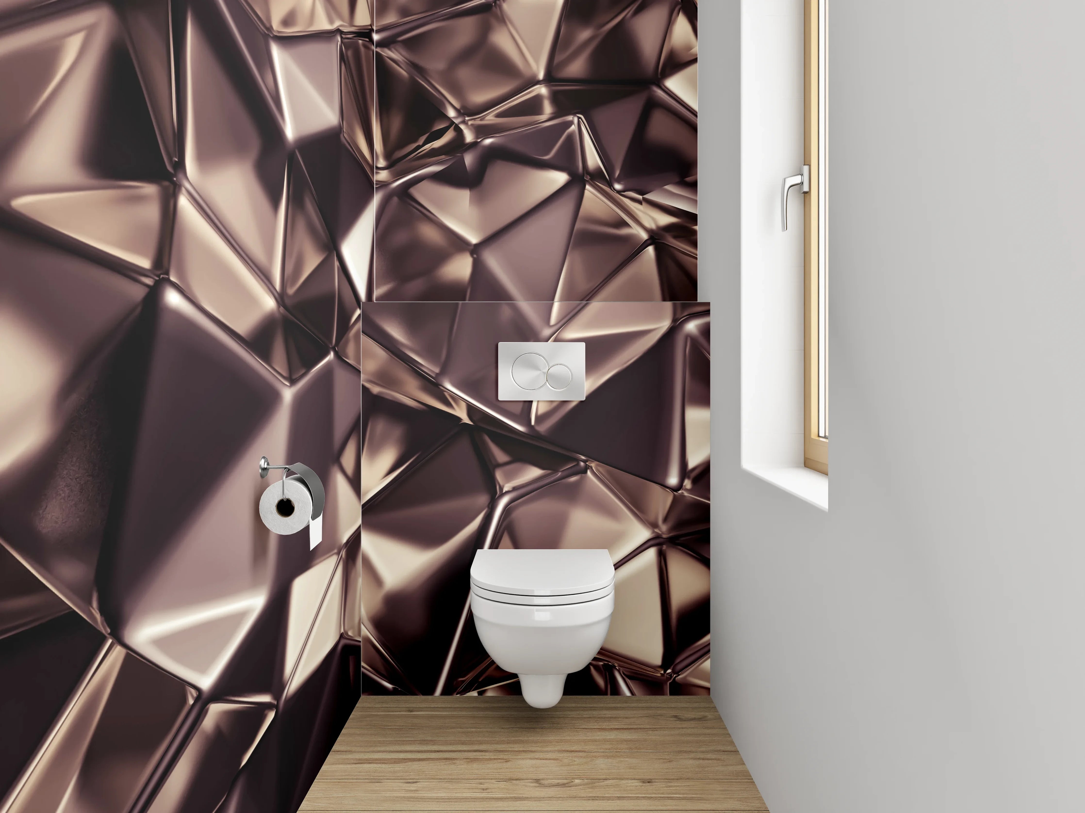 WC-Rückwand - Abstrakte Metall-Struktur modern