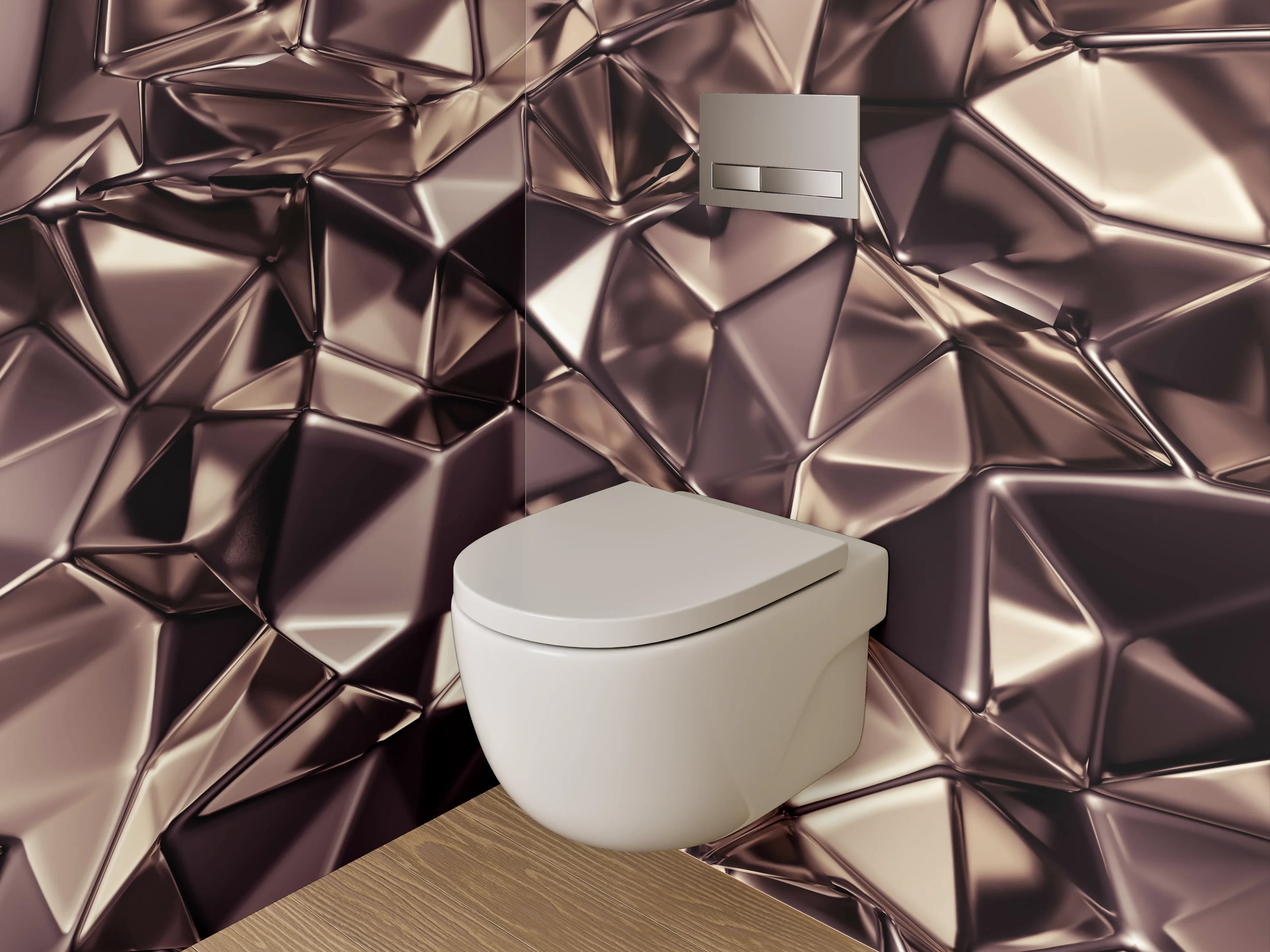 WC-Rückwand - Abstrakte Metall-Struktur modern