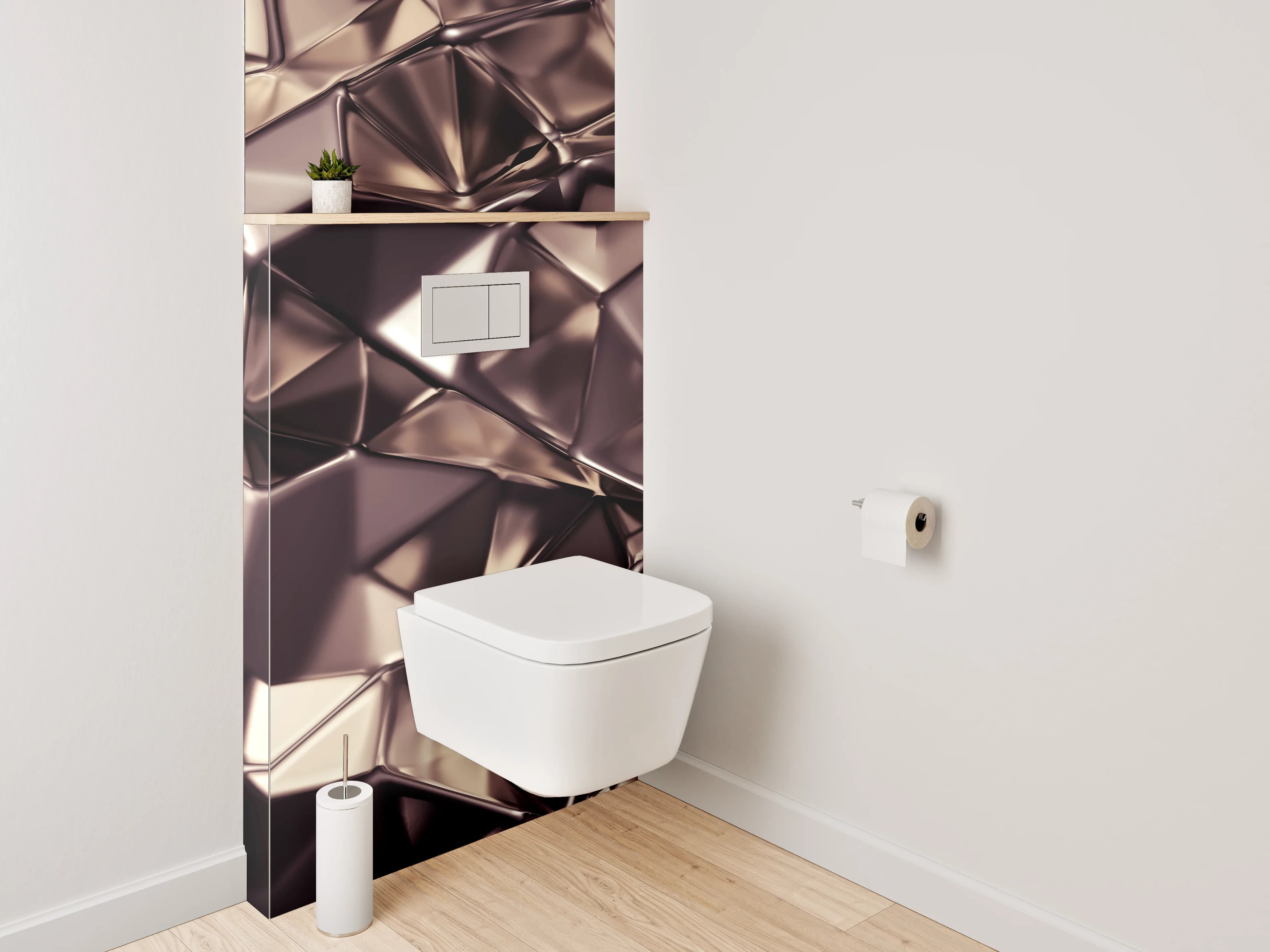 WC-Rückwand - Abstrakte Metall-Struktur modern