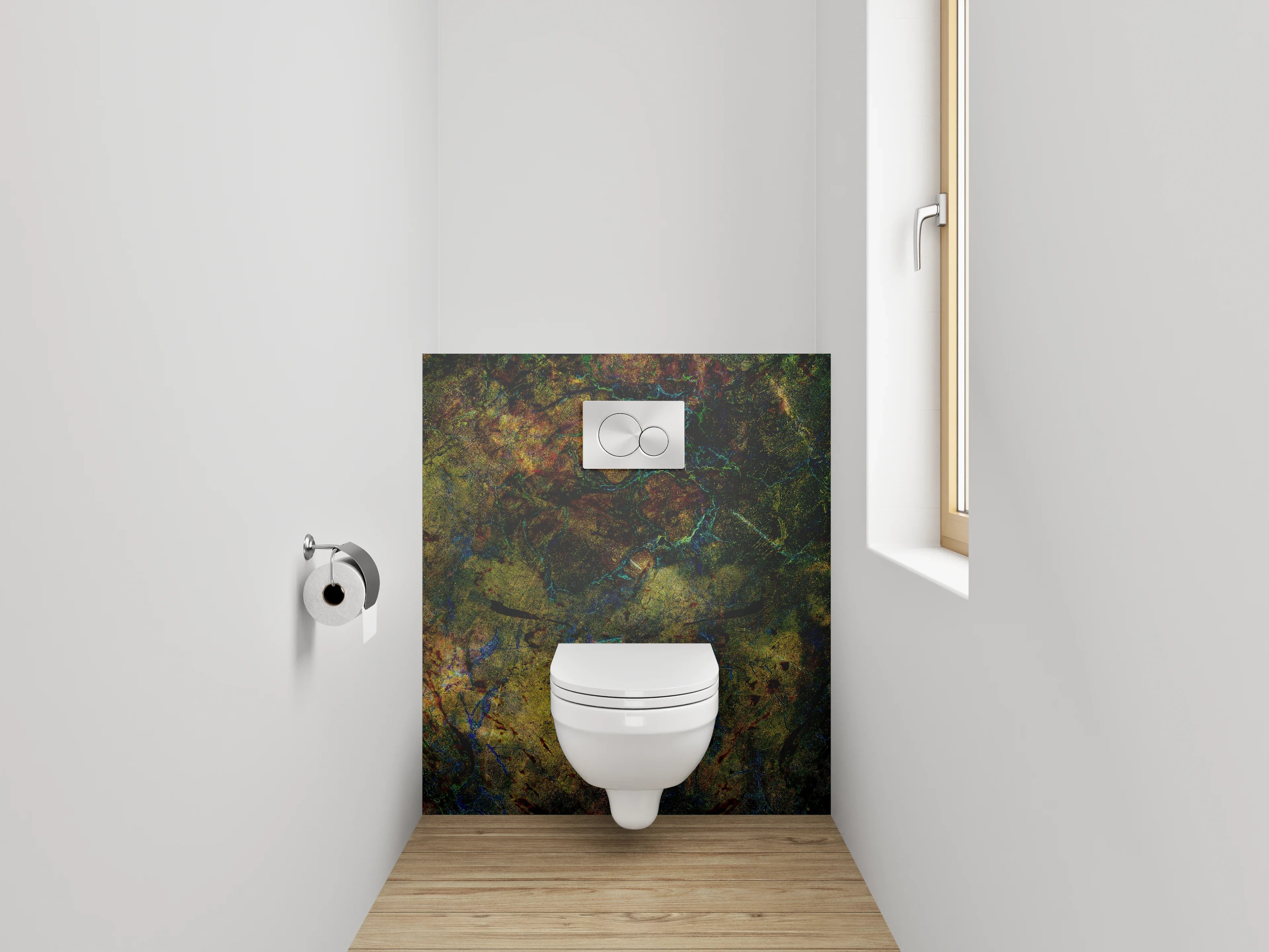 WC-Rückwand - Abstrakte Naturfarben Marmor-Optik
