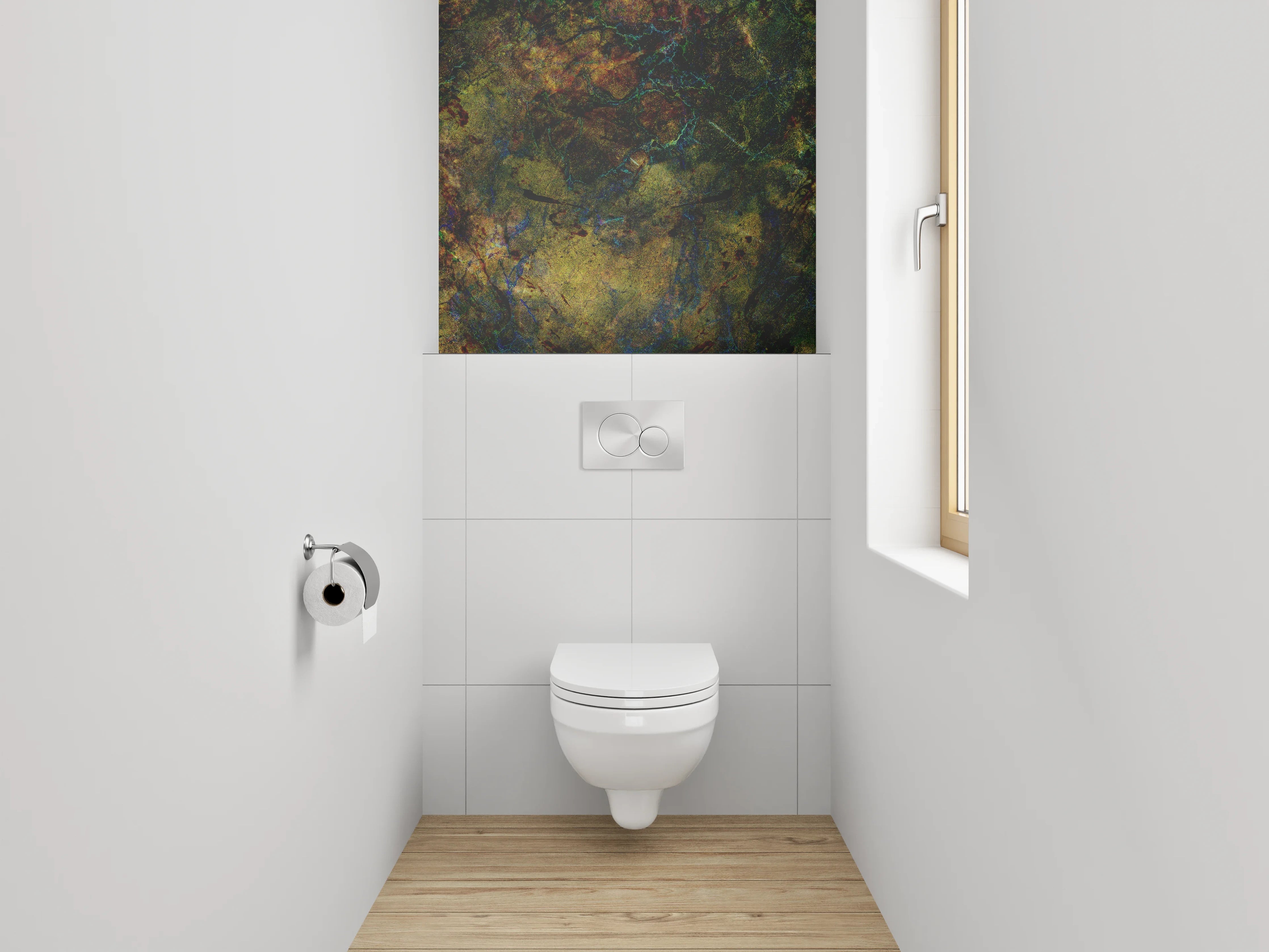 WC-Rückwand - Abstrakte Naturfarben Marmor-Optik