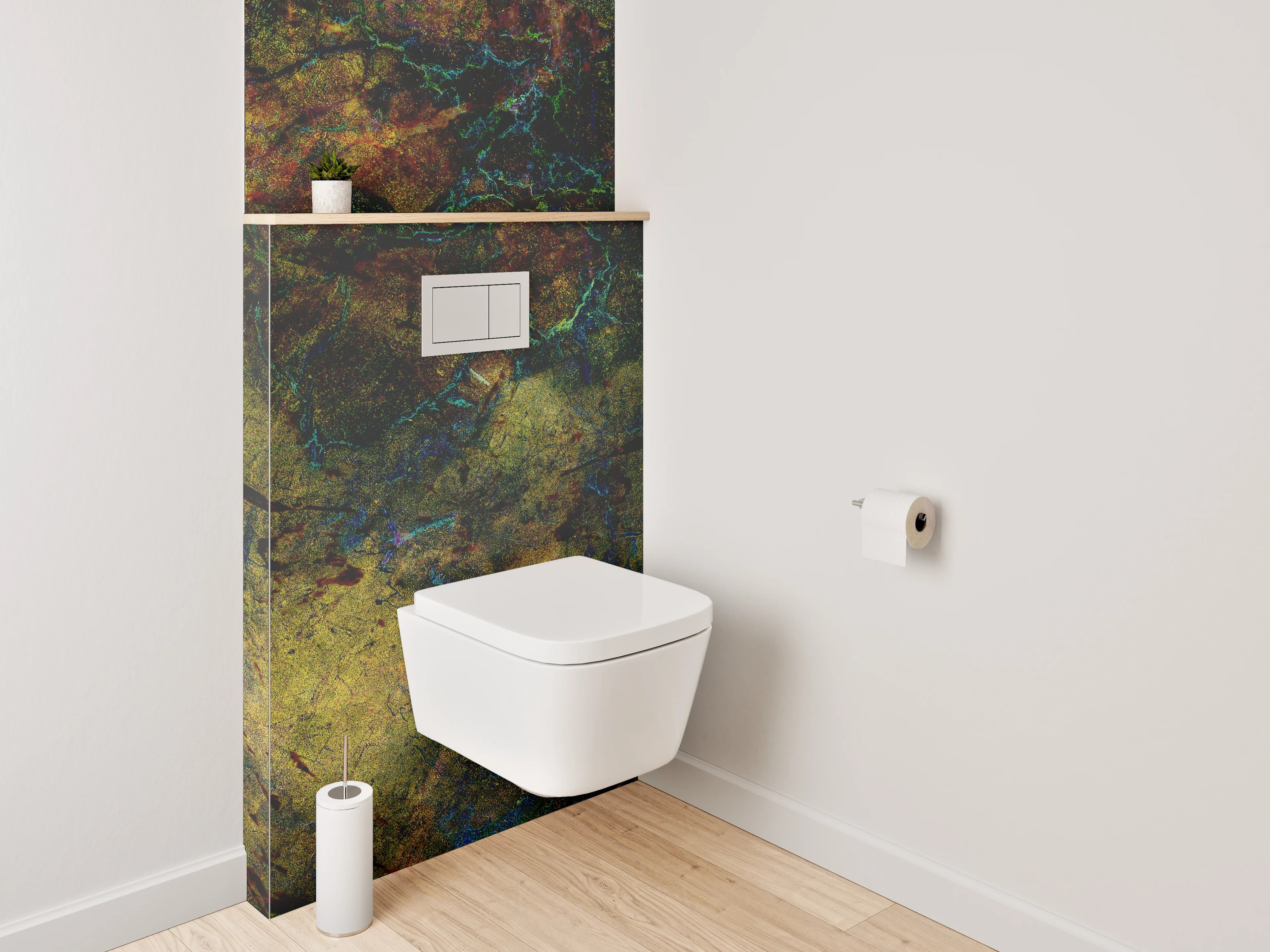WC-Rückwand - Abstrakte Naturfarben Marmor-Optik