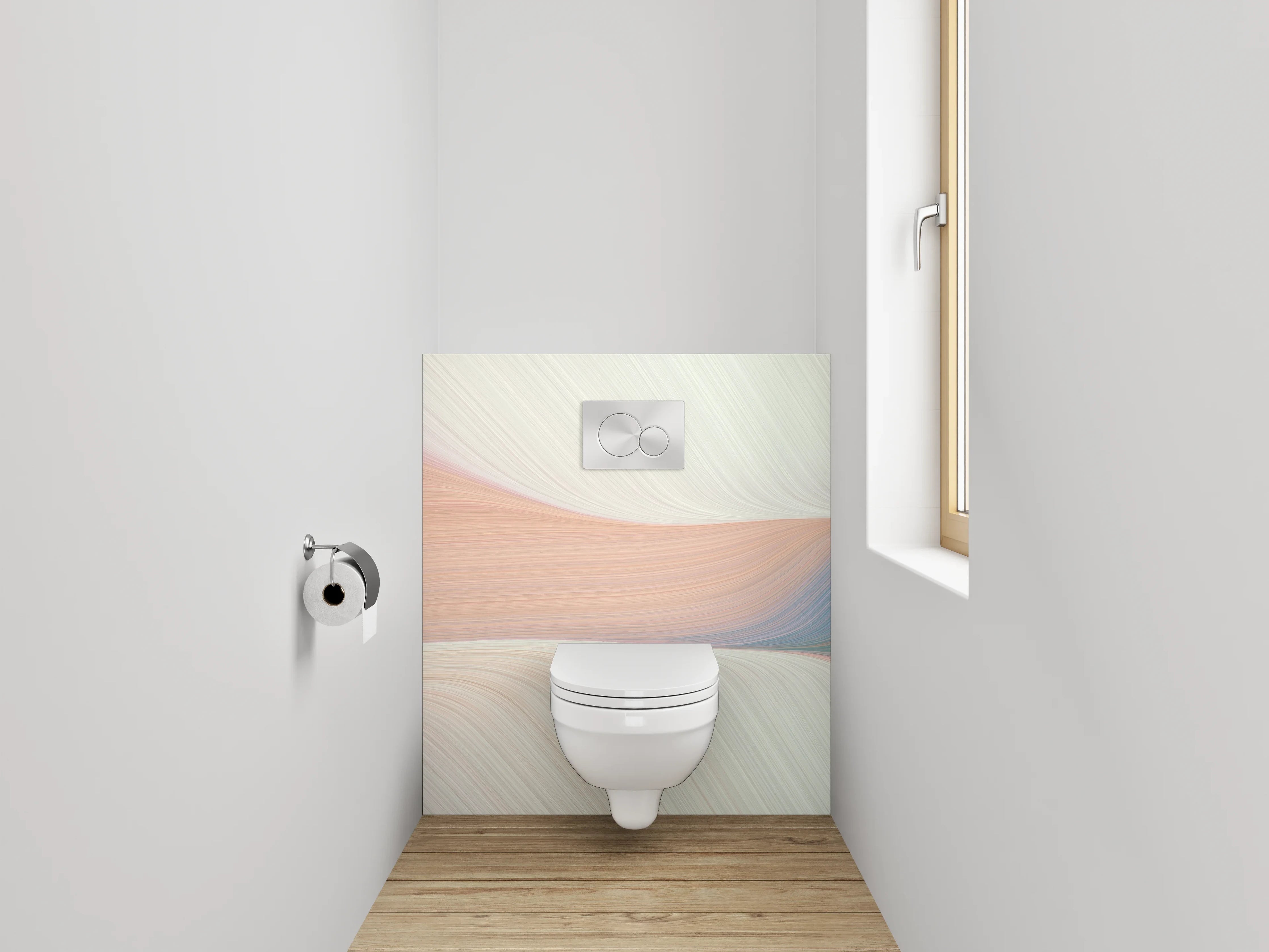 WC-Rückwand - Abstrakte Pastell Farbströme