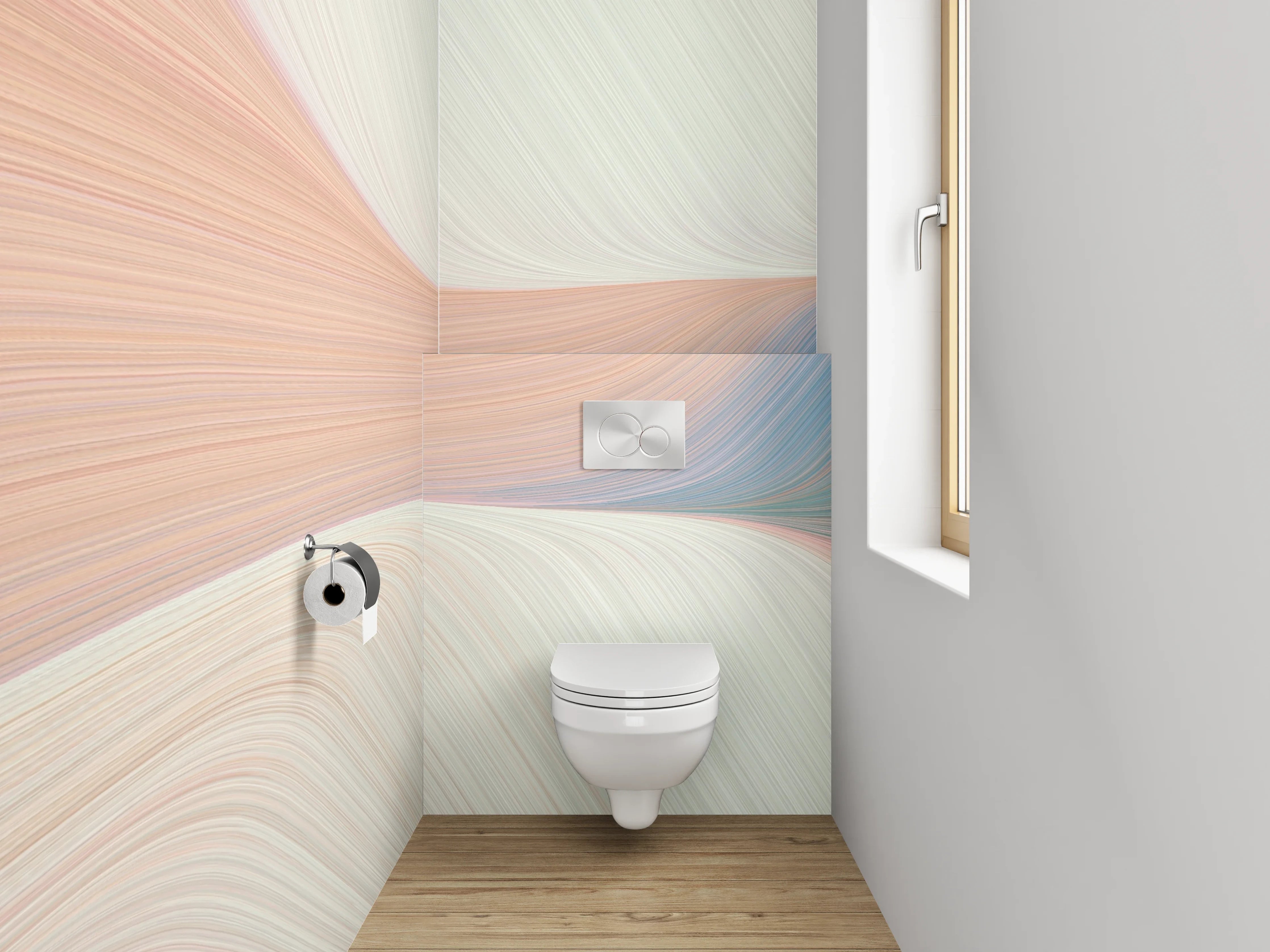 WC-Rückwand - Abstrakte Pastell Farbströme