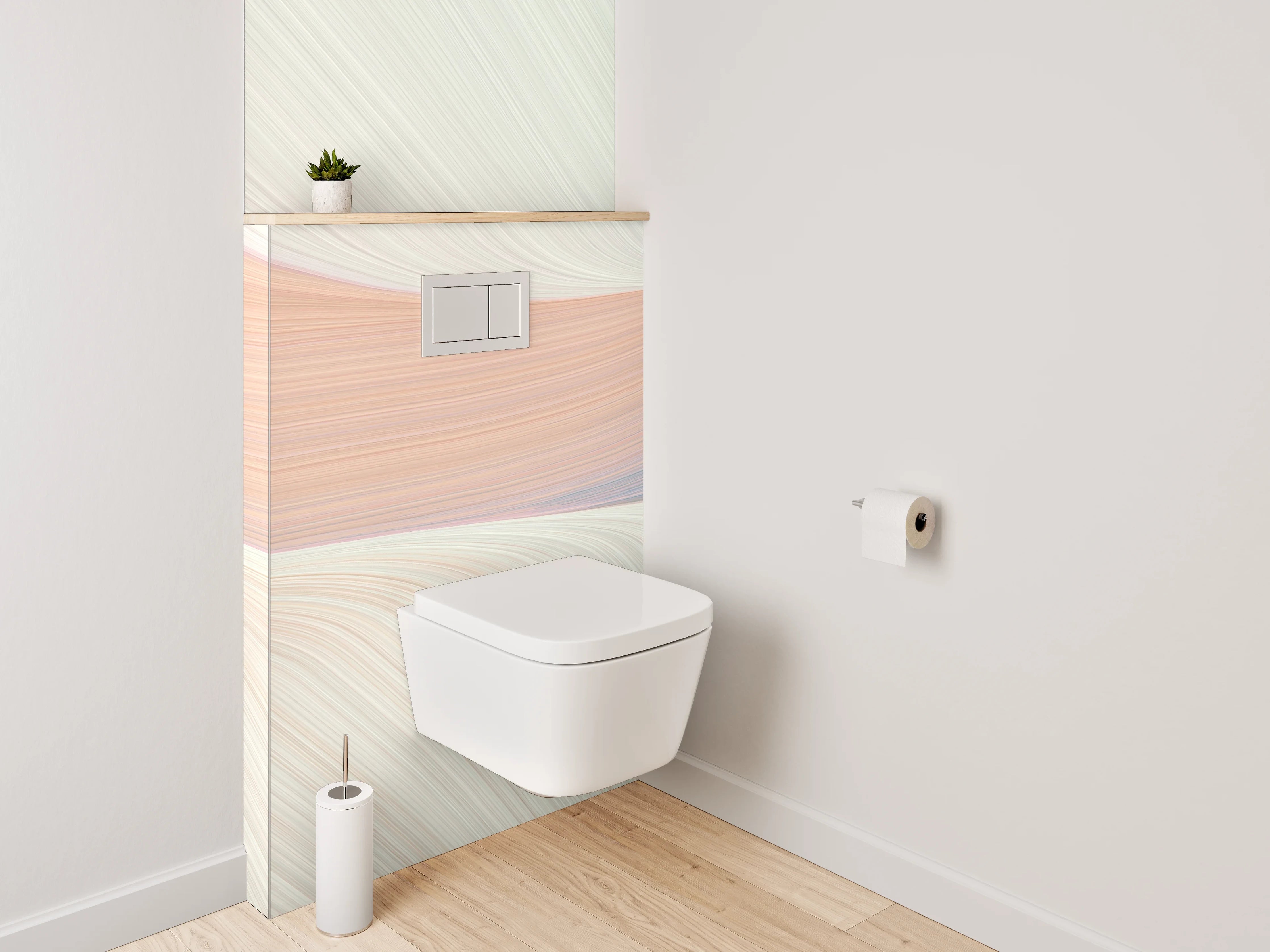 WC-Rückwand - Abstrakte Pastell Farbströme