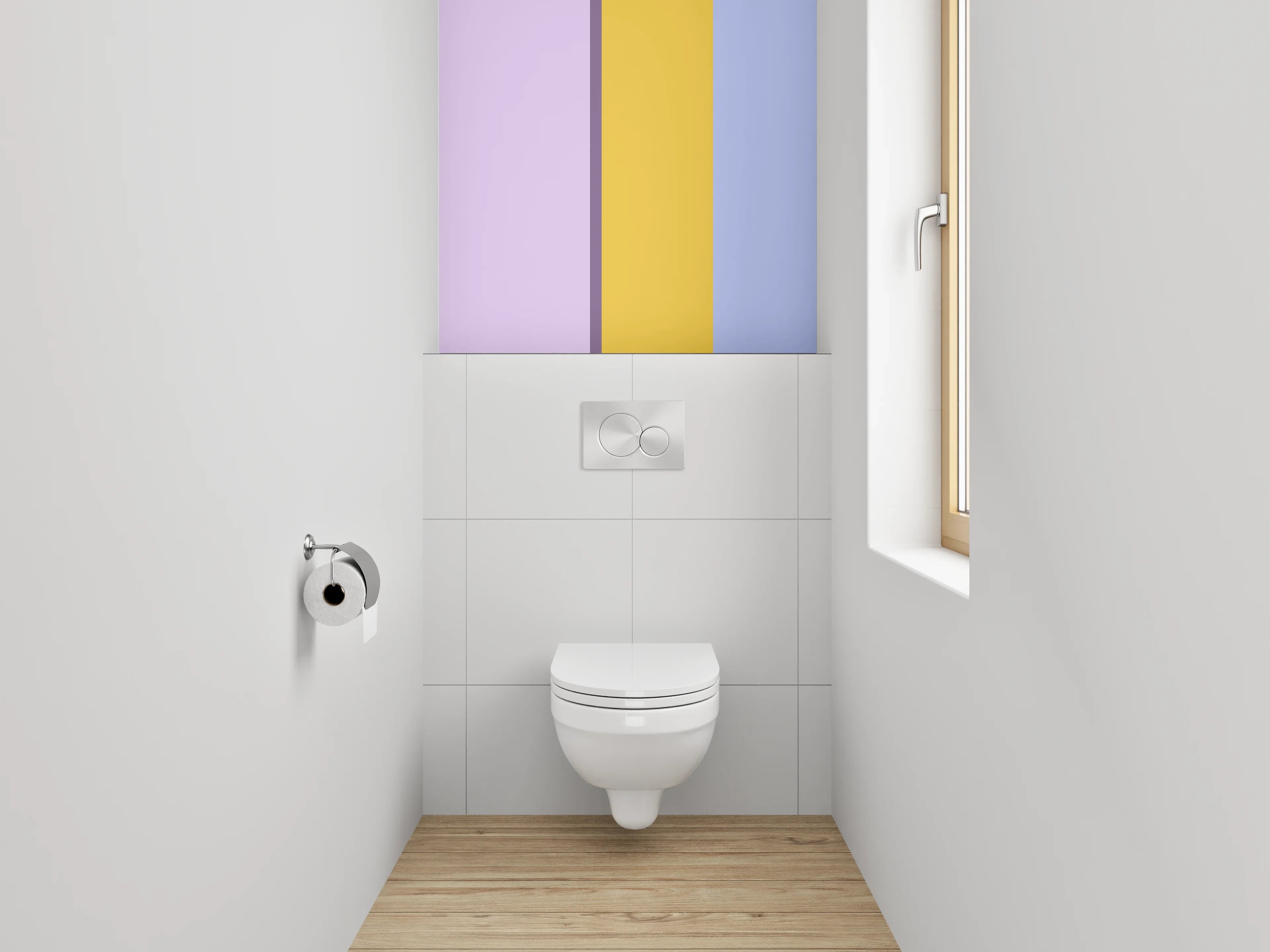 WC-Rückwand - Abstrakte Pastellfarben Streifen Design
