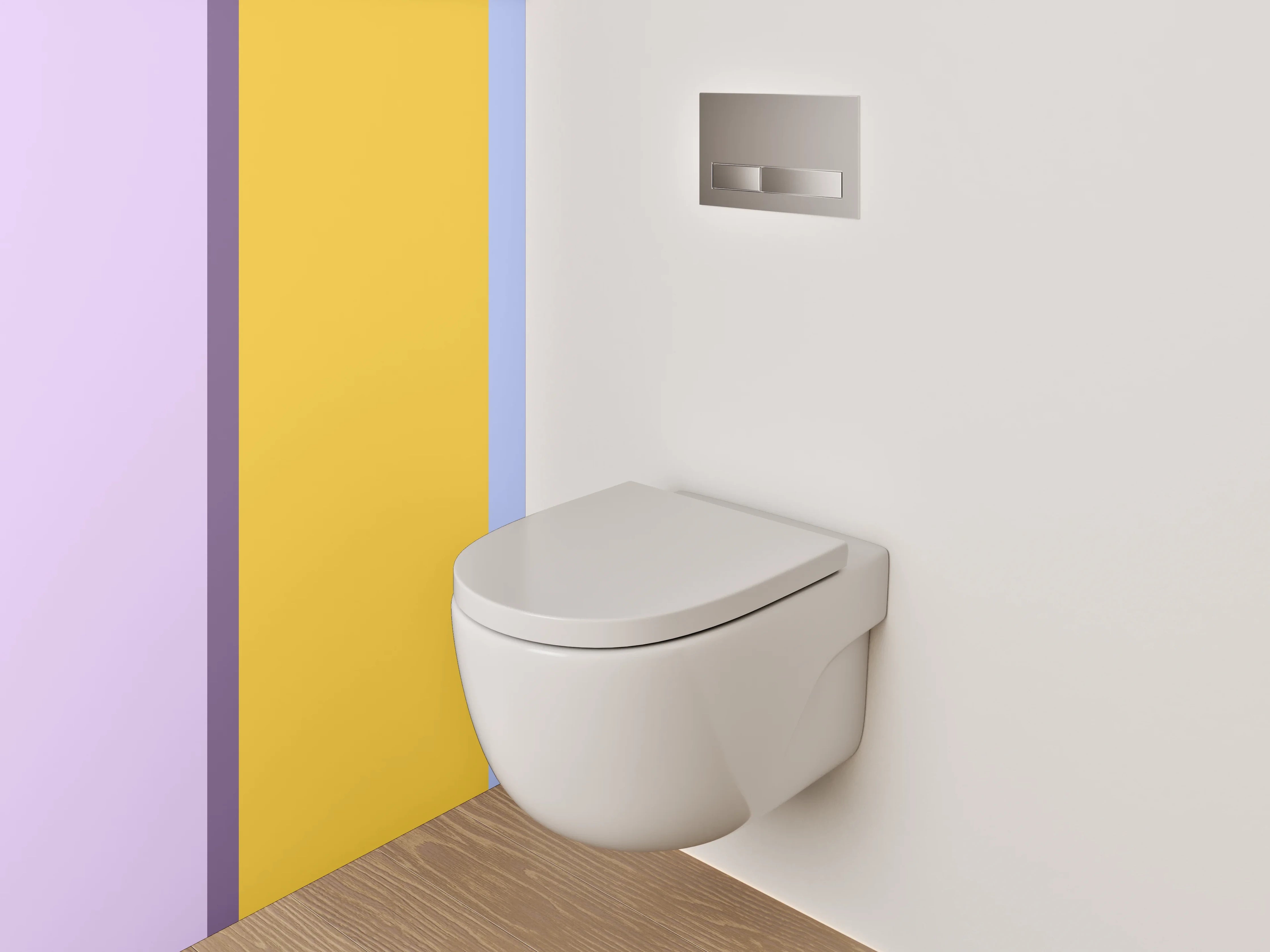 WC-Rückwand - Abstrakte Pastellfarben Streifen Design