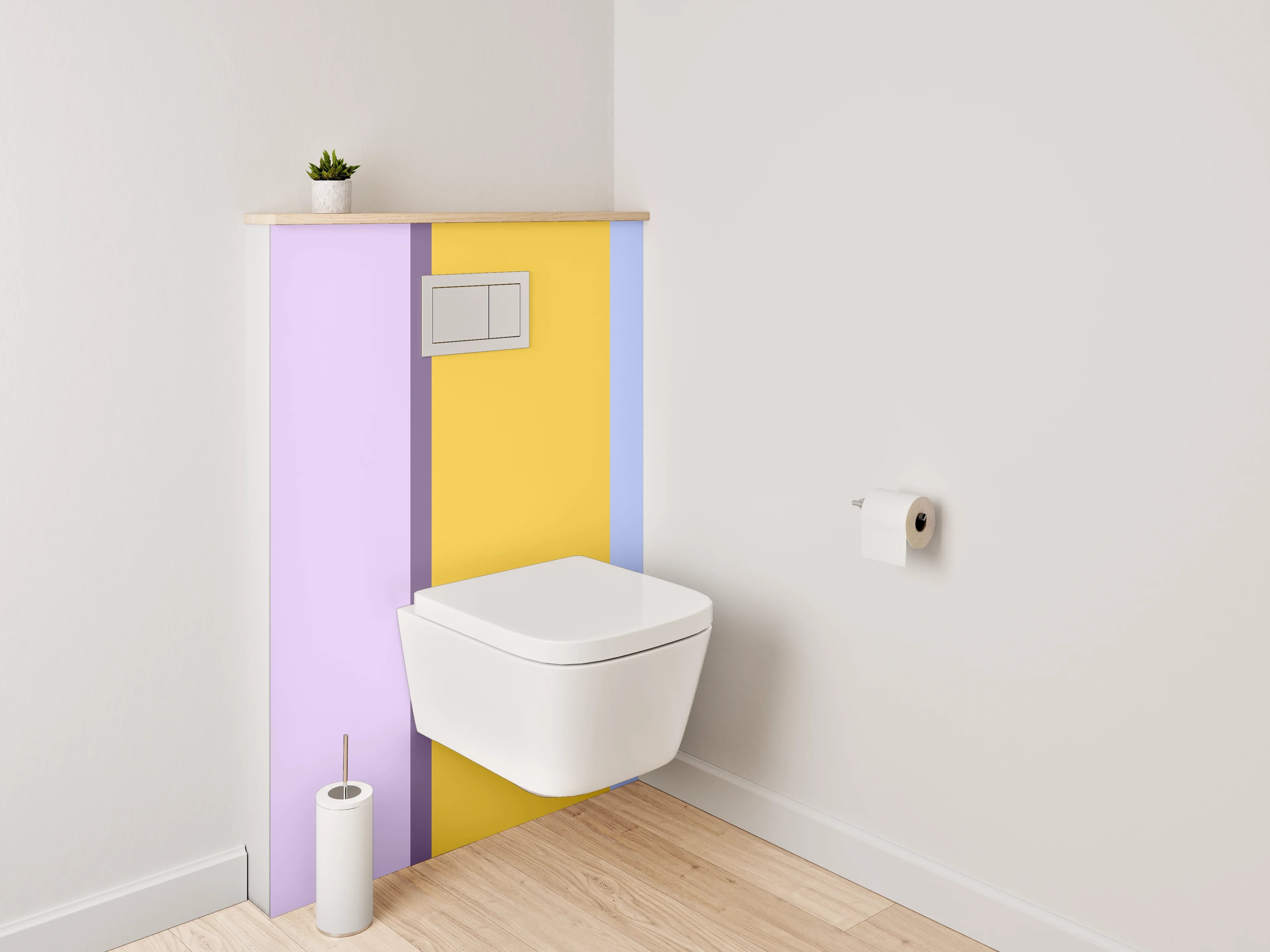 WC-Rückwand - Abstrakte Pastellfarben Streifen Design