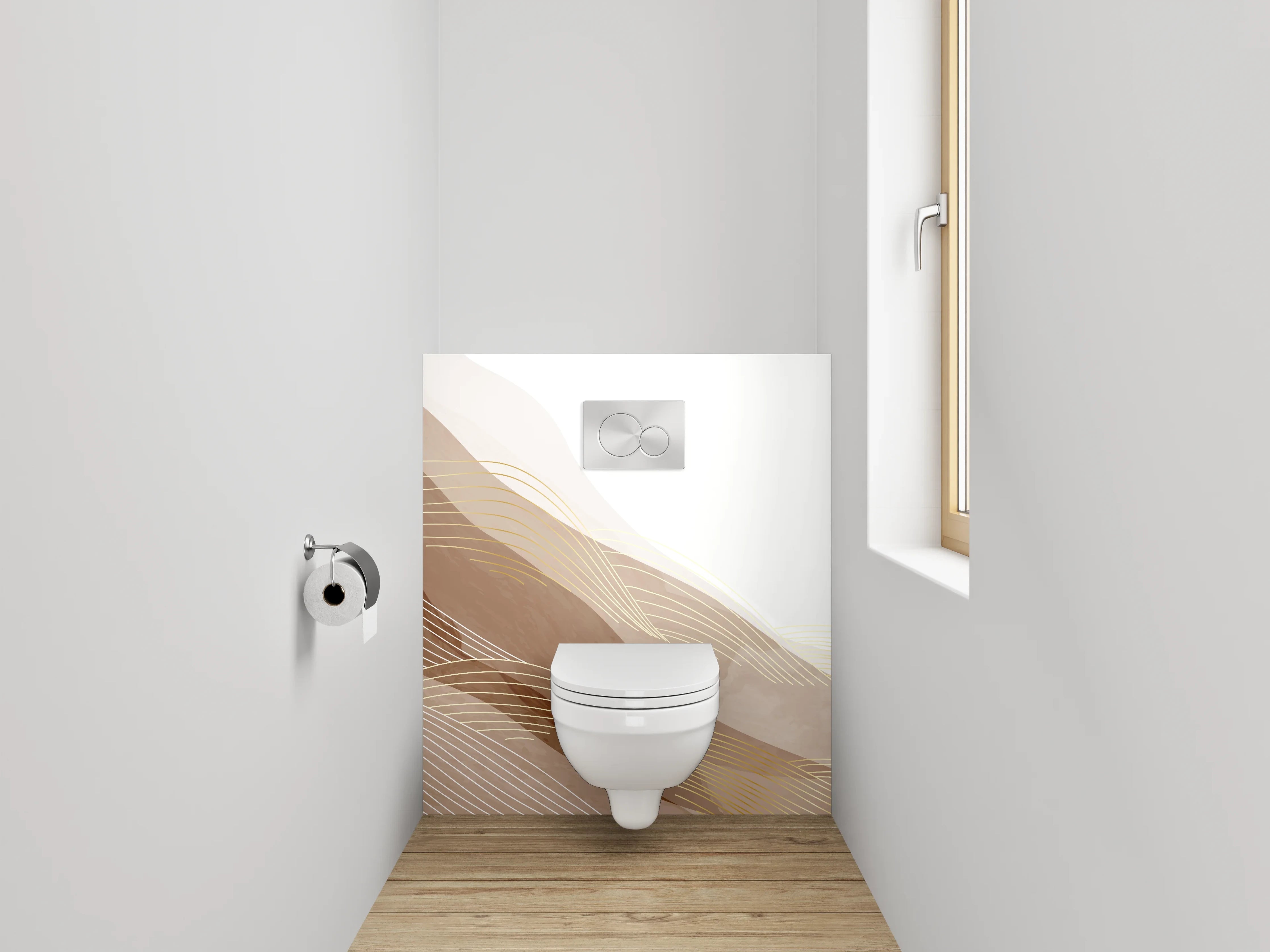 WC-Rückwand - Abstrakte Sandwellen Beige Braun