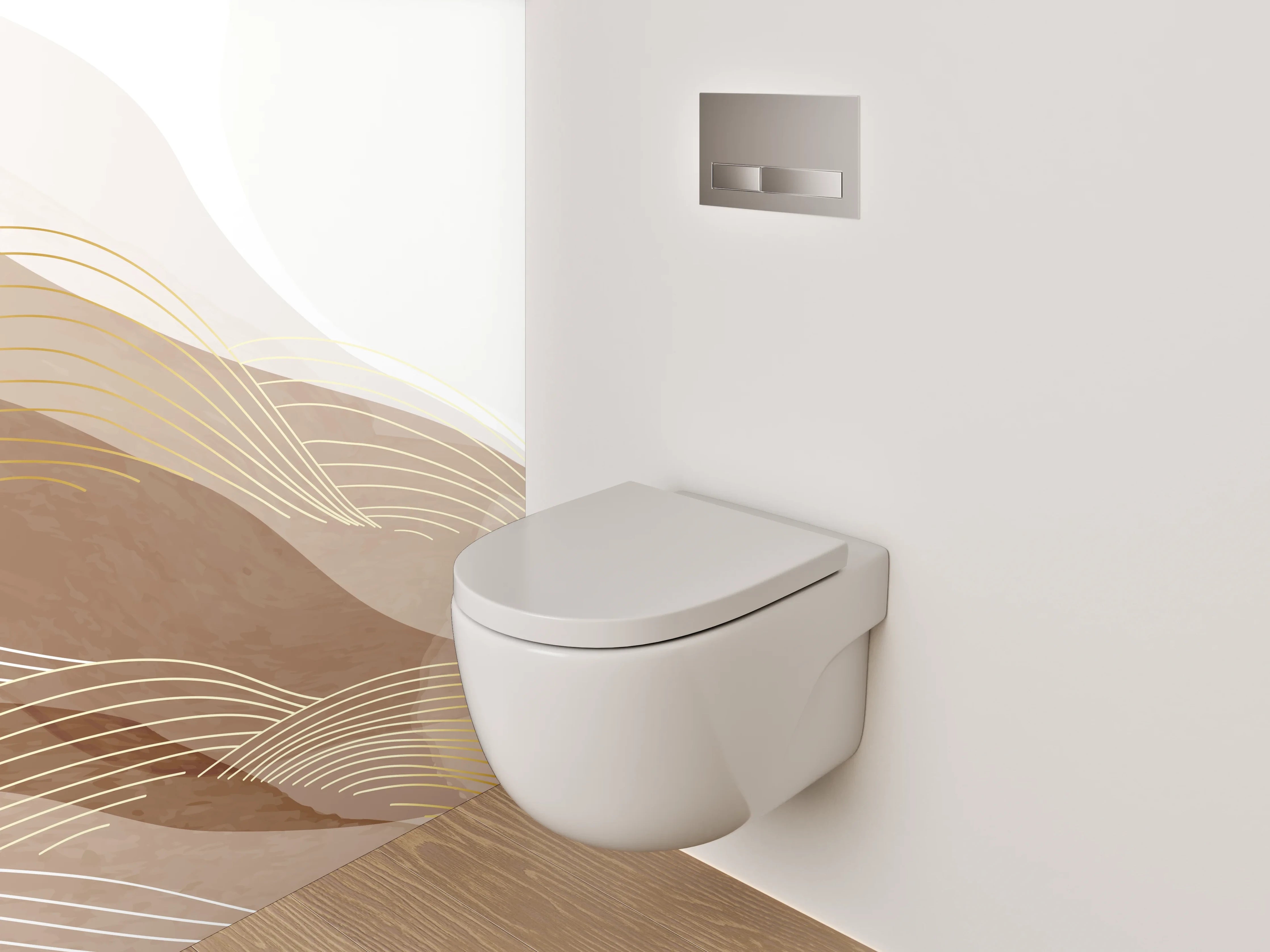 WC-Rückwand - Abstrakte Sandwellen Beige Braun