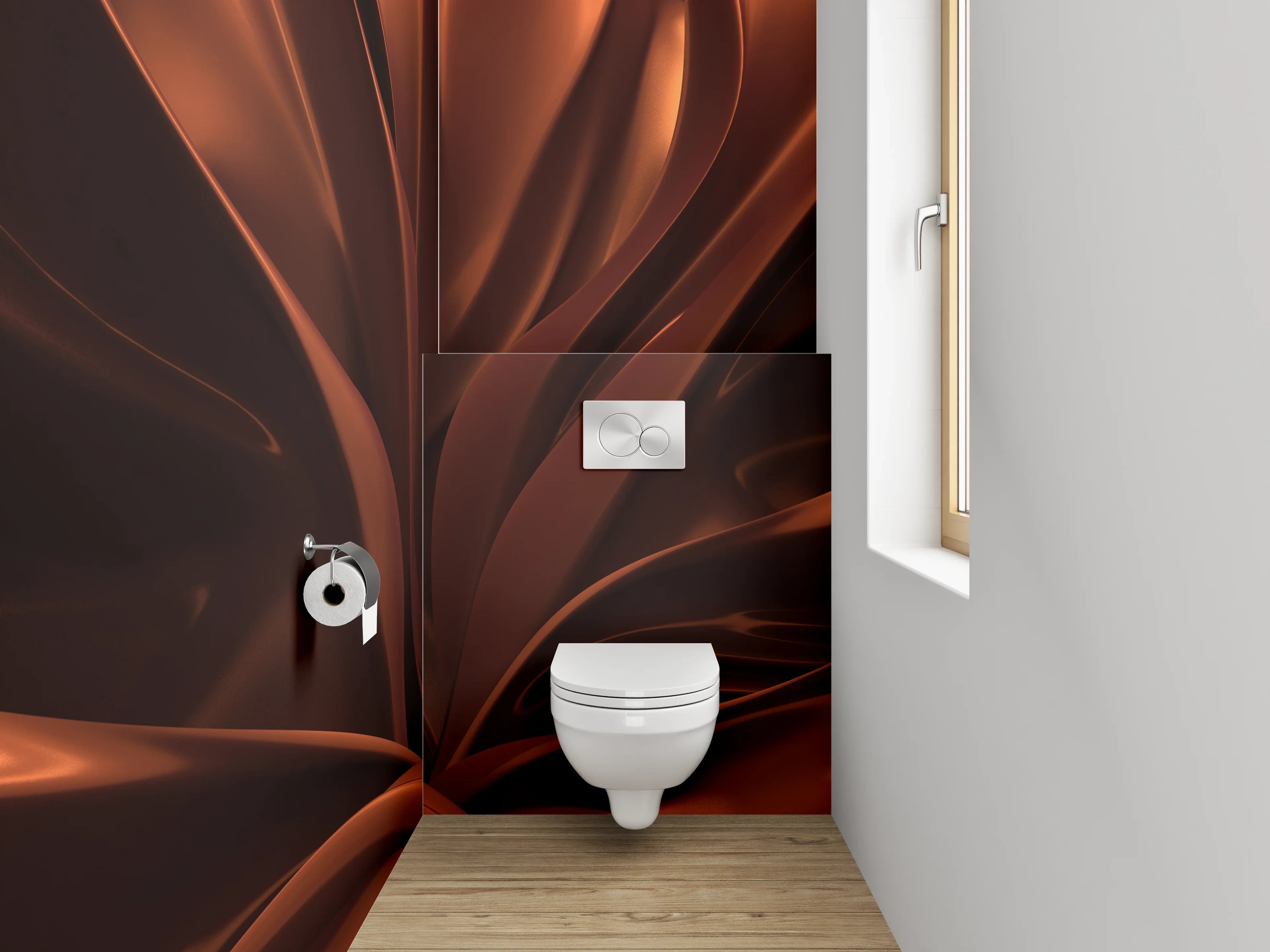 WC-Rückwand - Abstrakte Schokoladen-Optik Braun