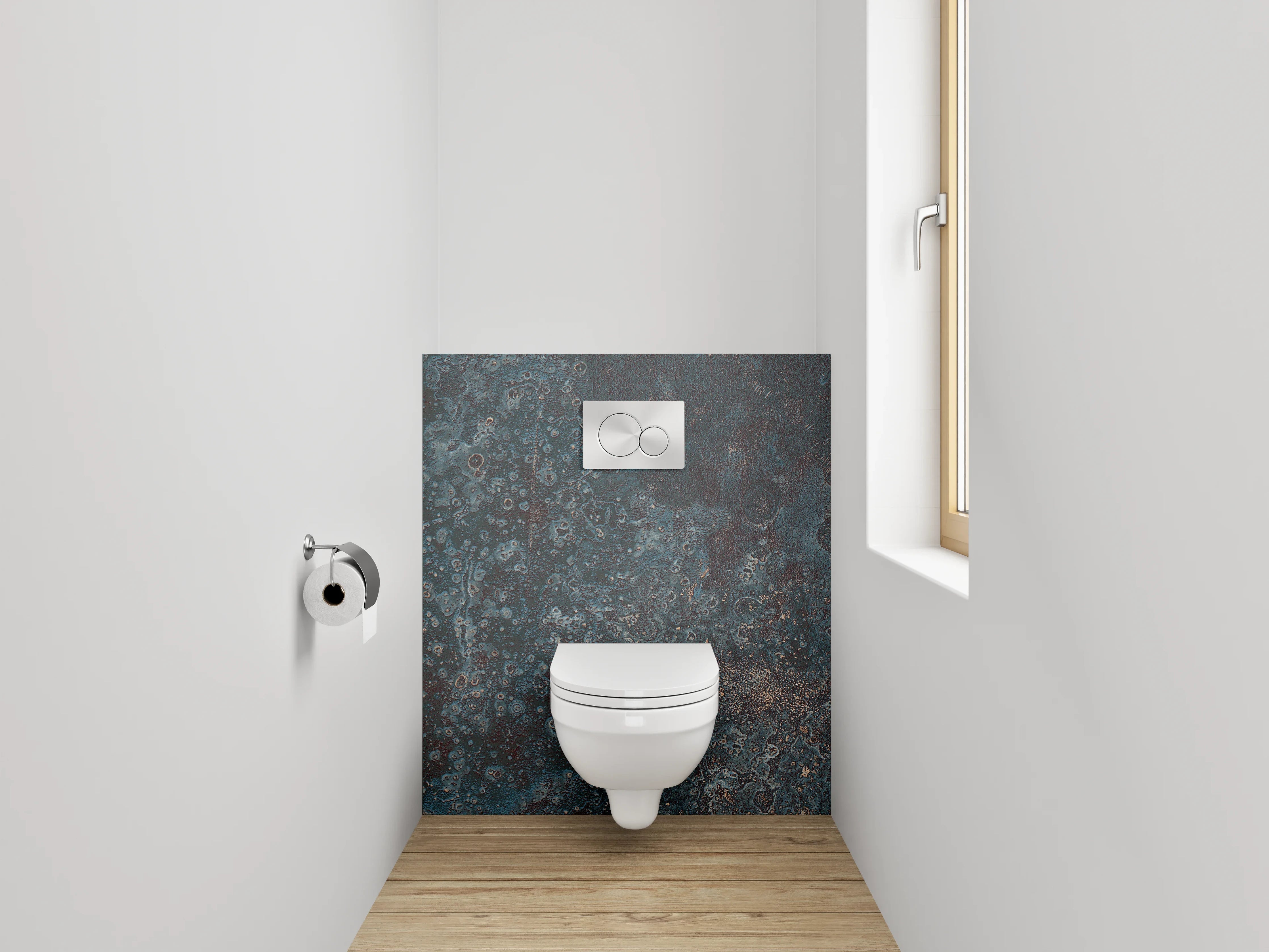 WC-Rückwand - Abstrakte Steinoptik Dunkelblau Braun