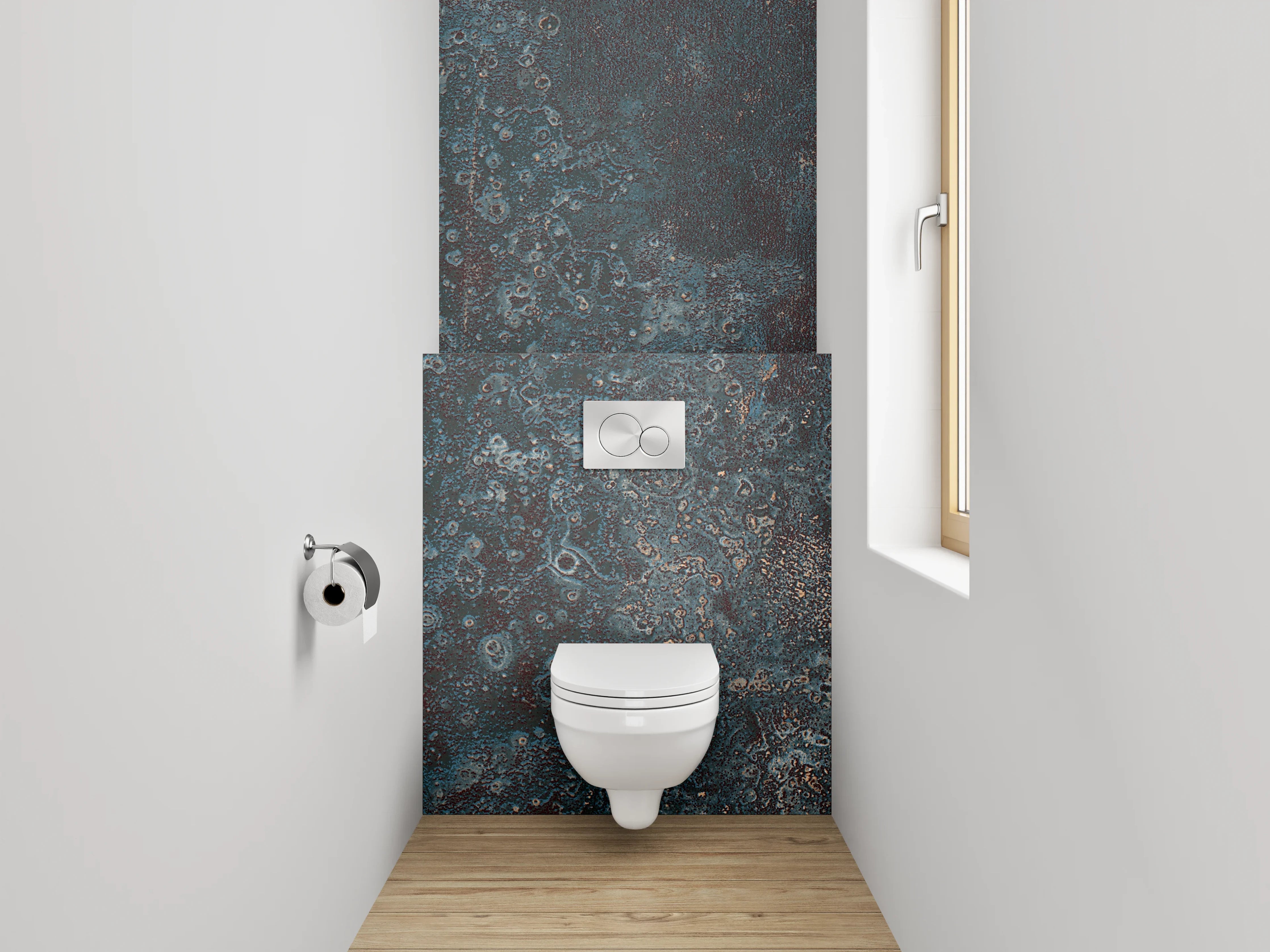 WC-Rückwand - Abstrakte Steinoptik Dunkelblau Braun
