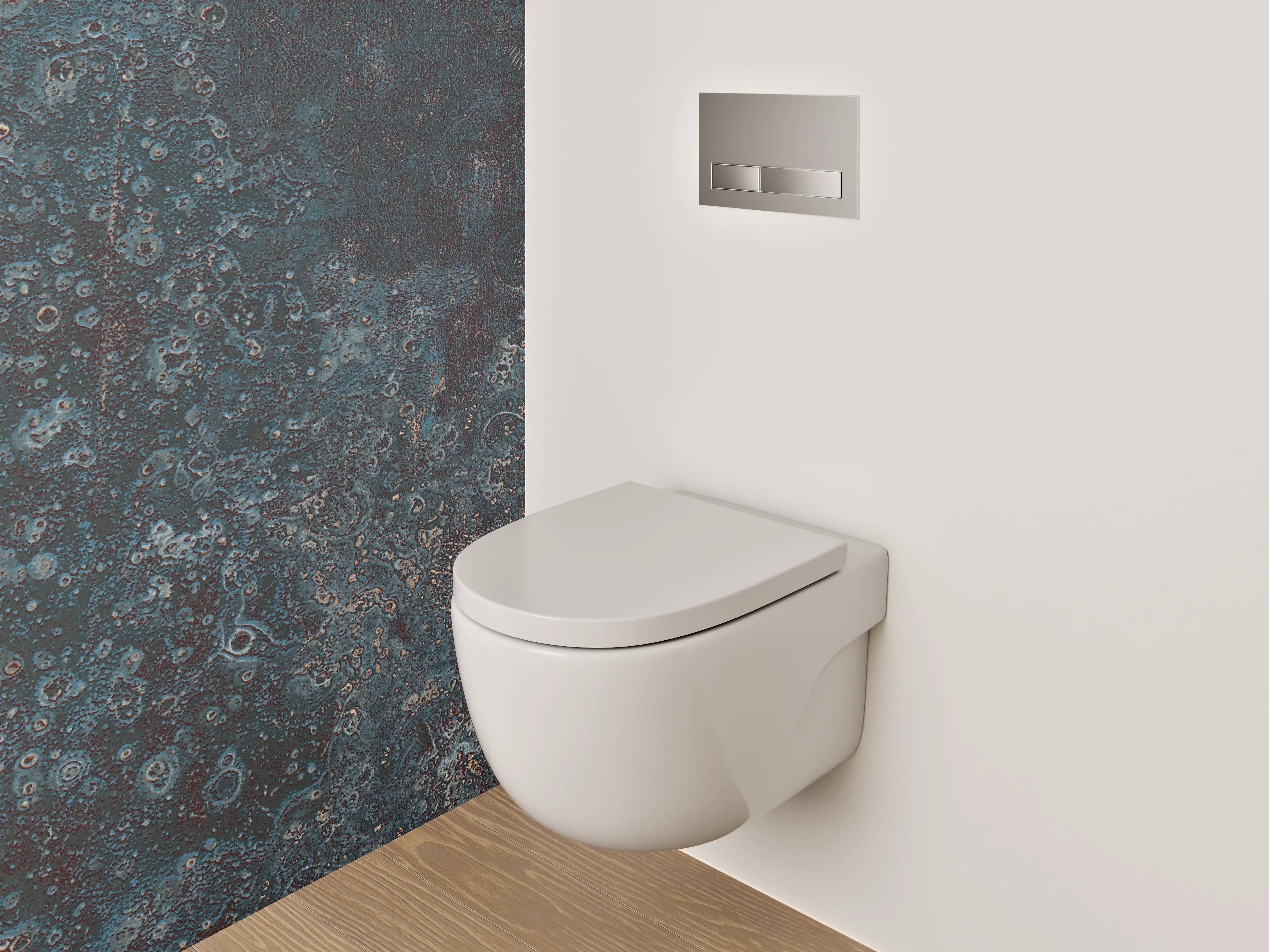 WC-Rückwand - Abstrakte Steinoptik Dunkelblau Braun