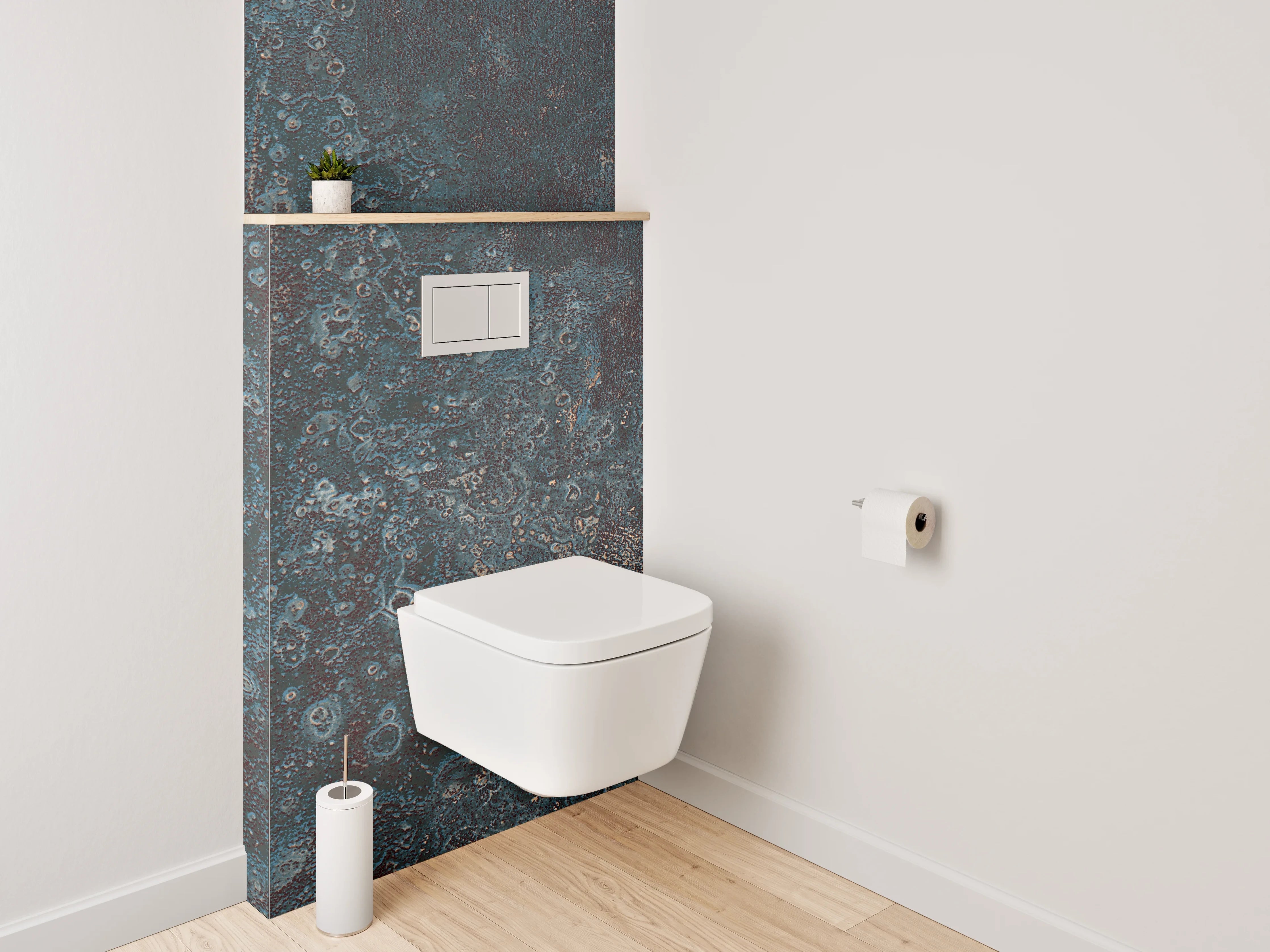 WC-Rückwand - Abstrakte Steinoptik Dunkelblau Braun