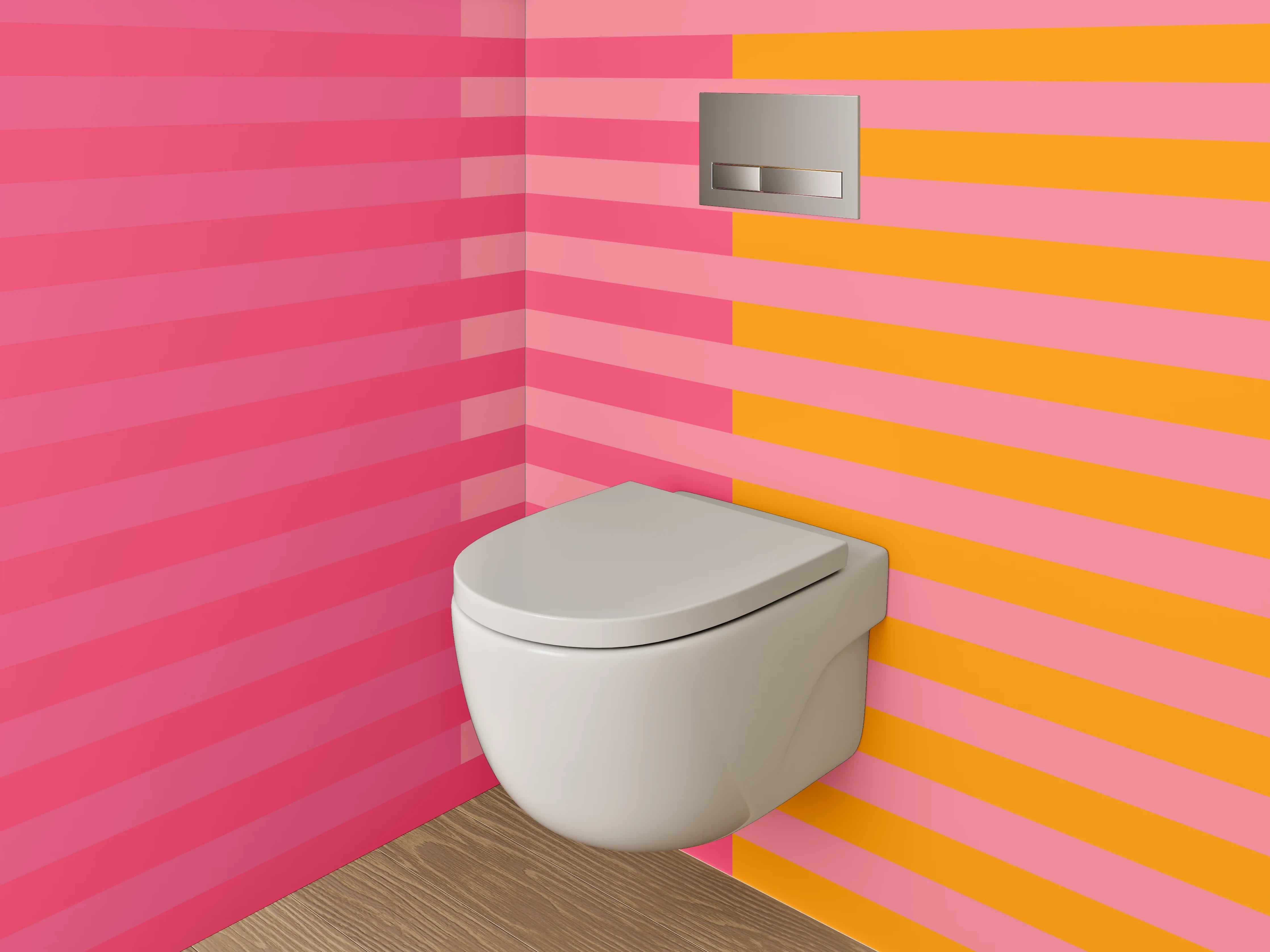 WC-Rückwand - Abstrakte Streifen-Kunst rosa orange