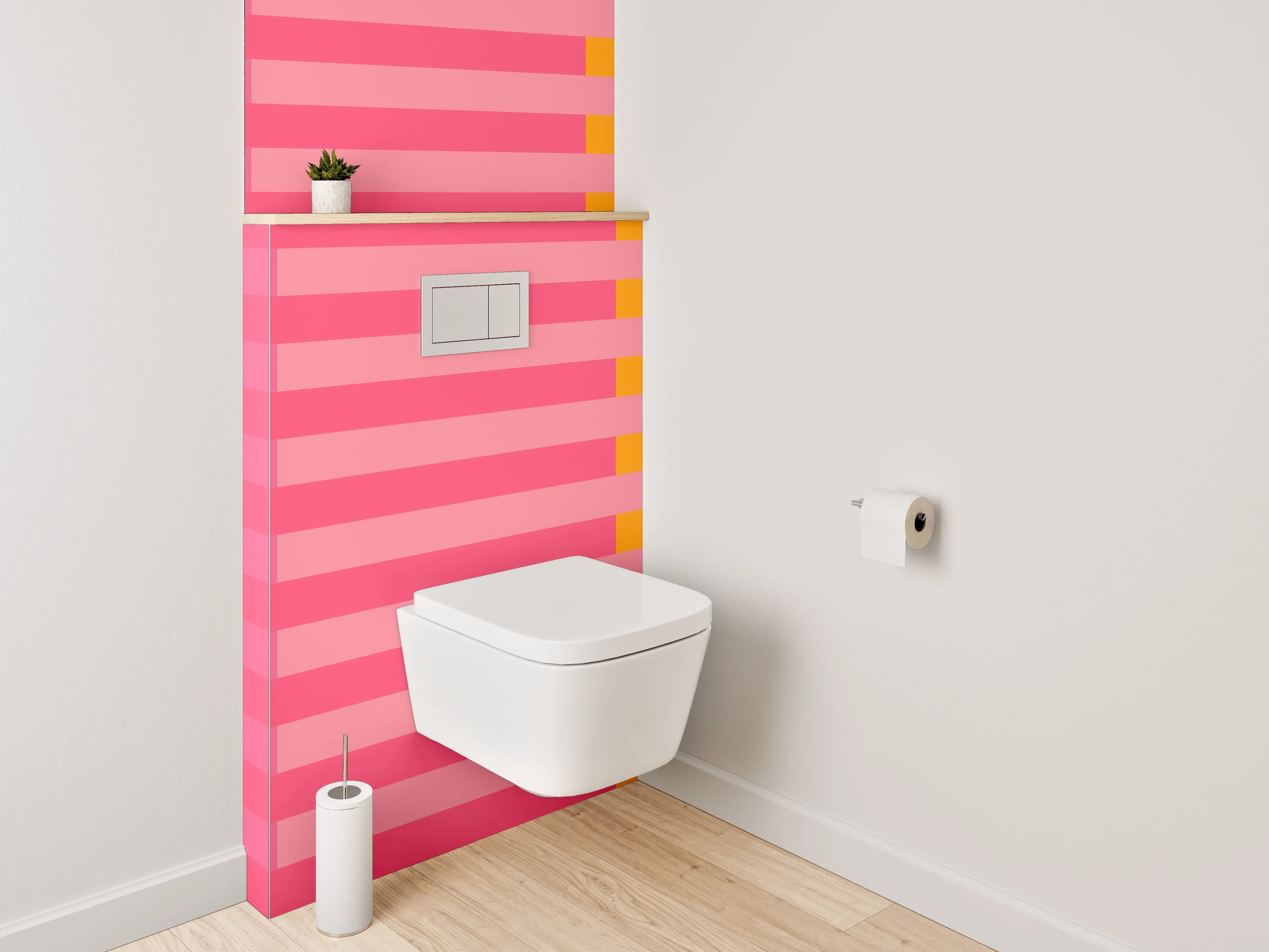 WC-Rückwand - Abstrakte Streifen-Kunst rosa orange