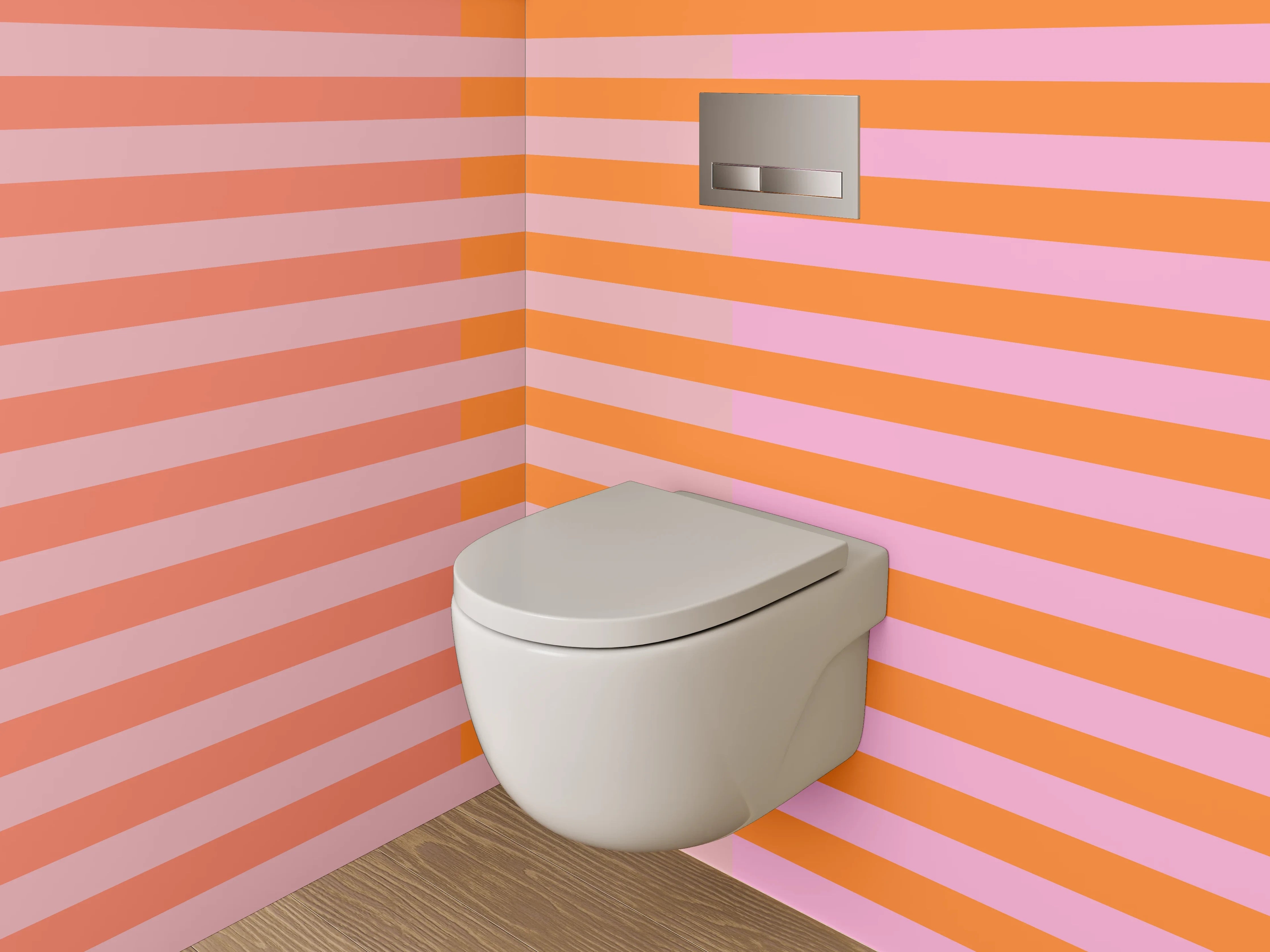 WC-Rückwand - Abstrakte Streifen Orange Rosa Minimal