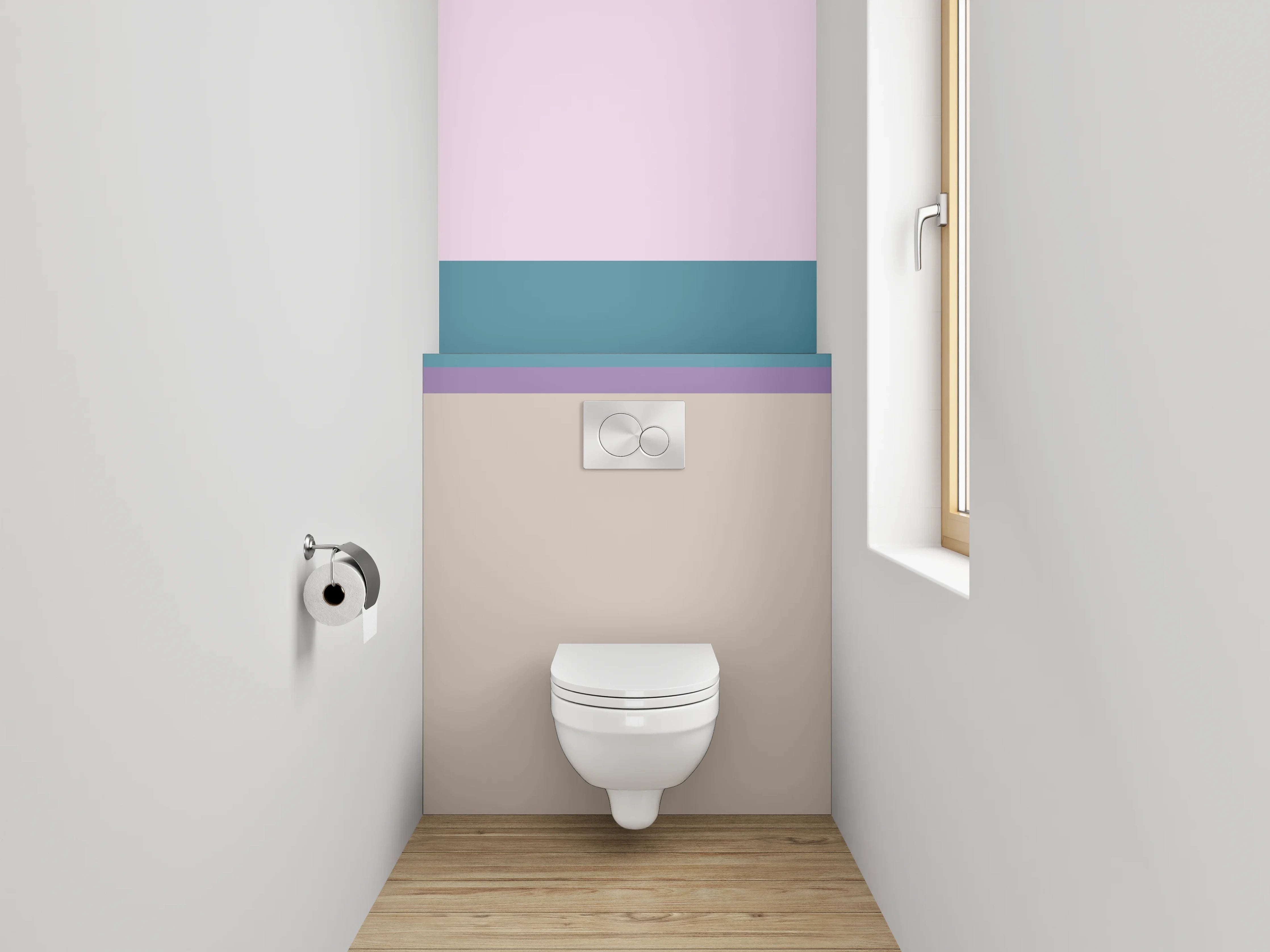 WC-Rückwand - Abstrakte Streifen Pastell Look
