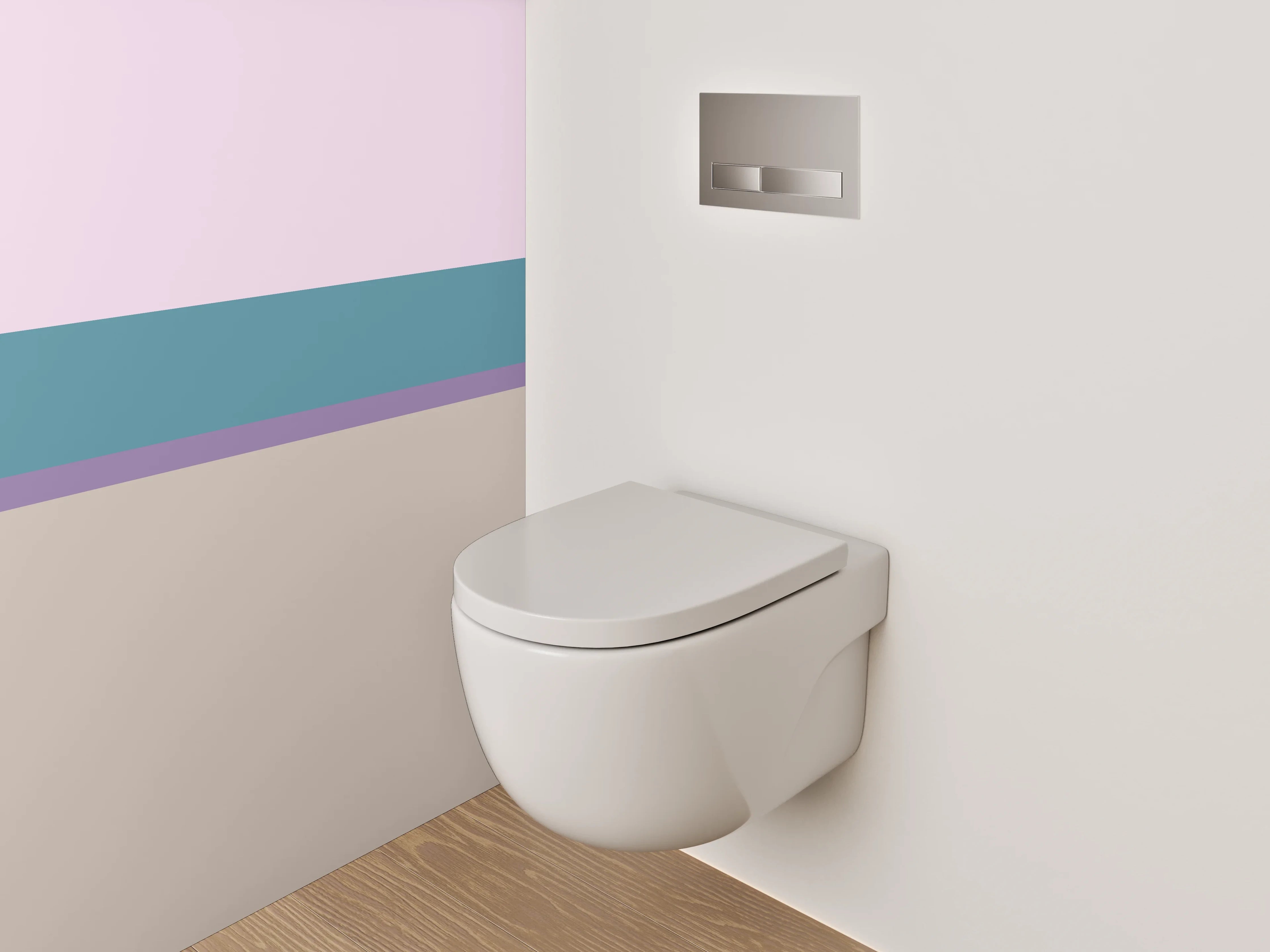 WC-Rückwand - Abstrakte Streifen Pastell Look