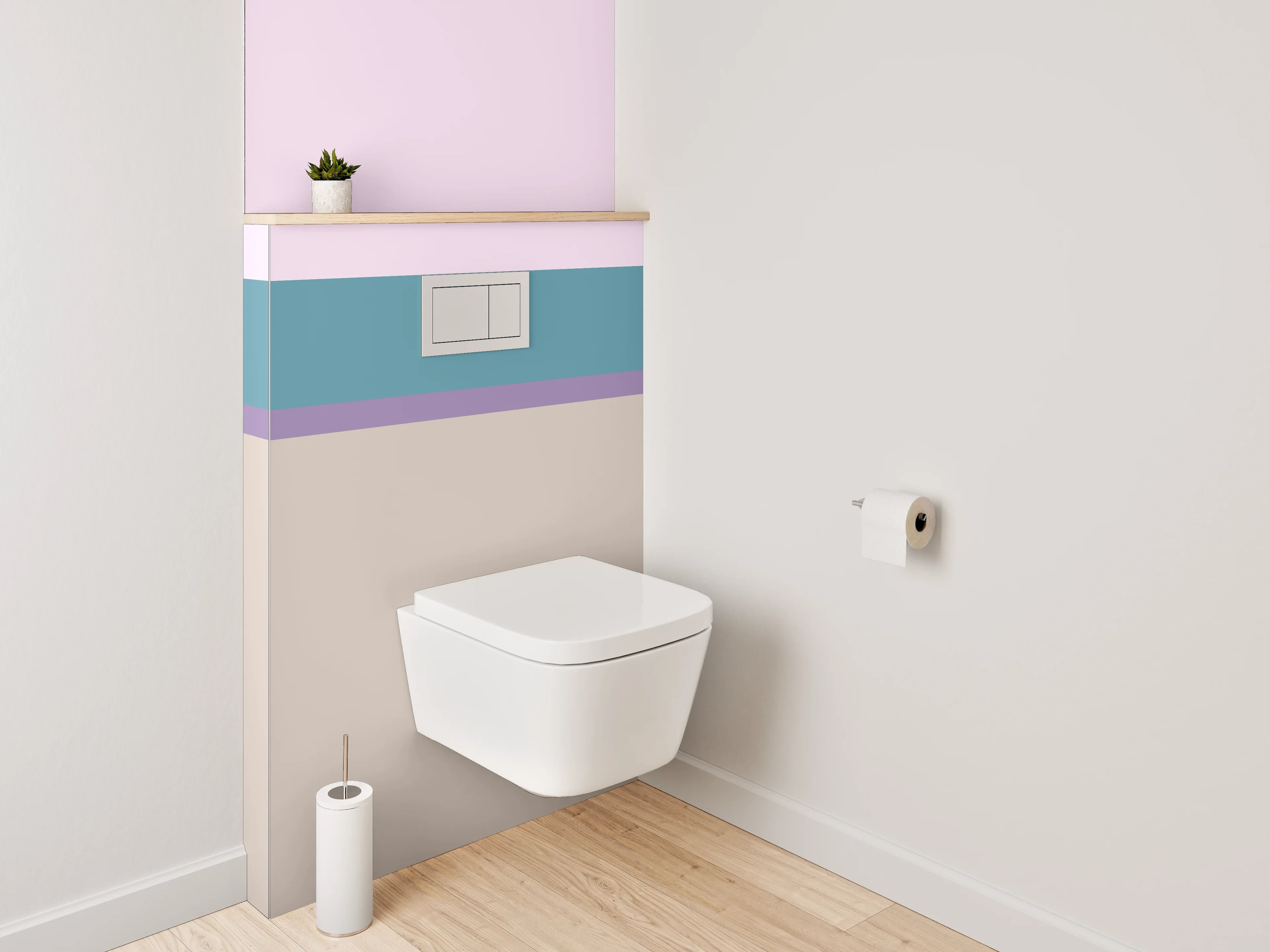 WC-Rückwand - Abstrakte Streifen Pastell Look