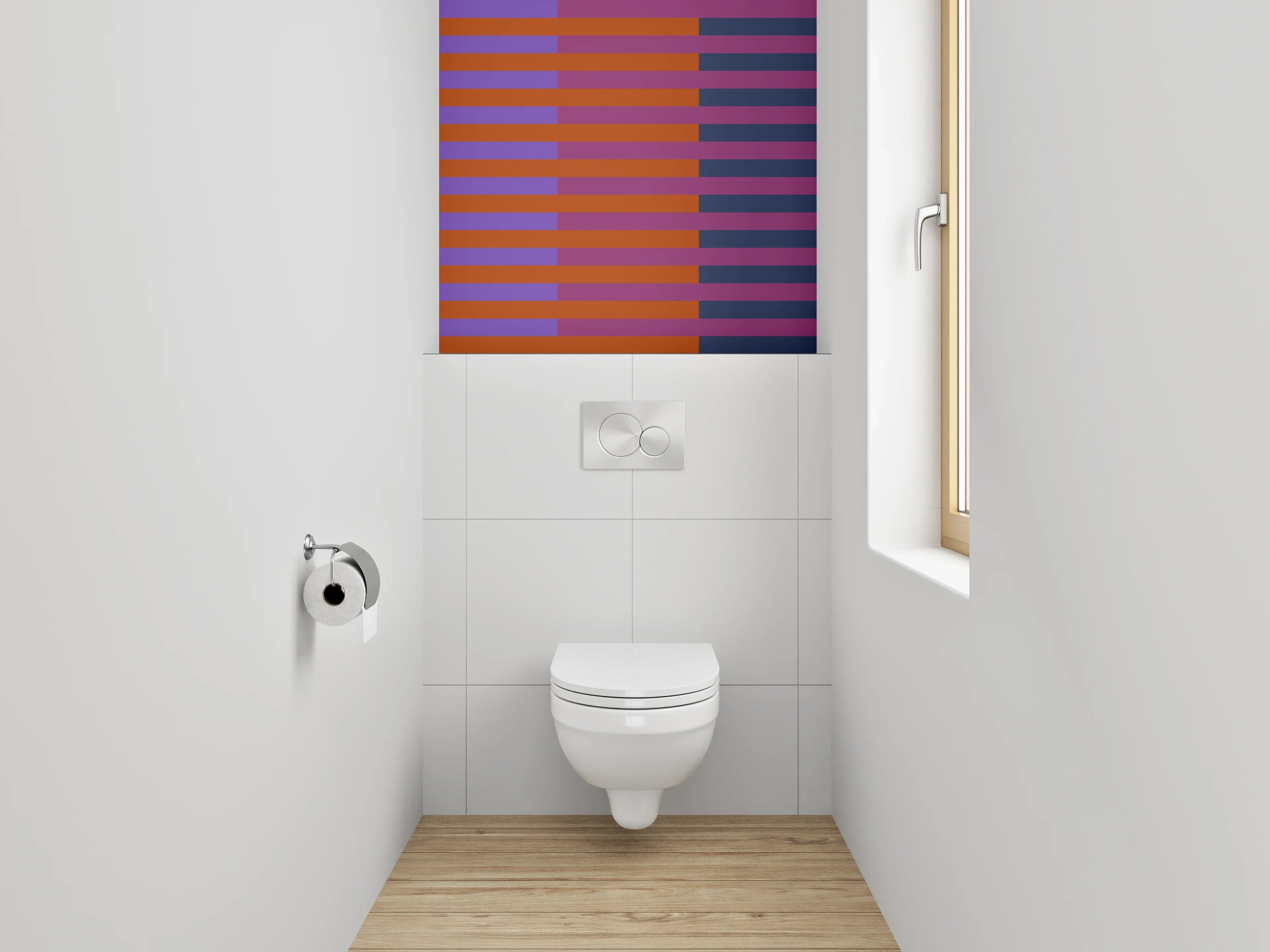 WC-Rückwand - Abstrakte Streifen Rot Blau Lila