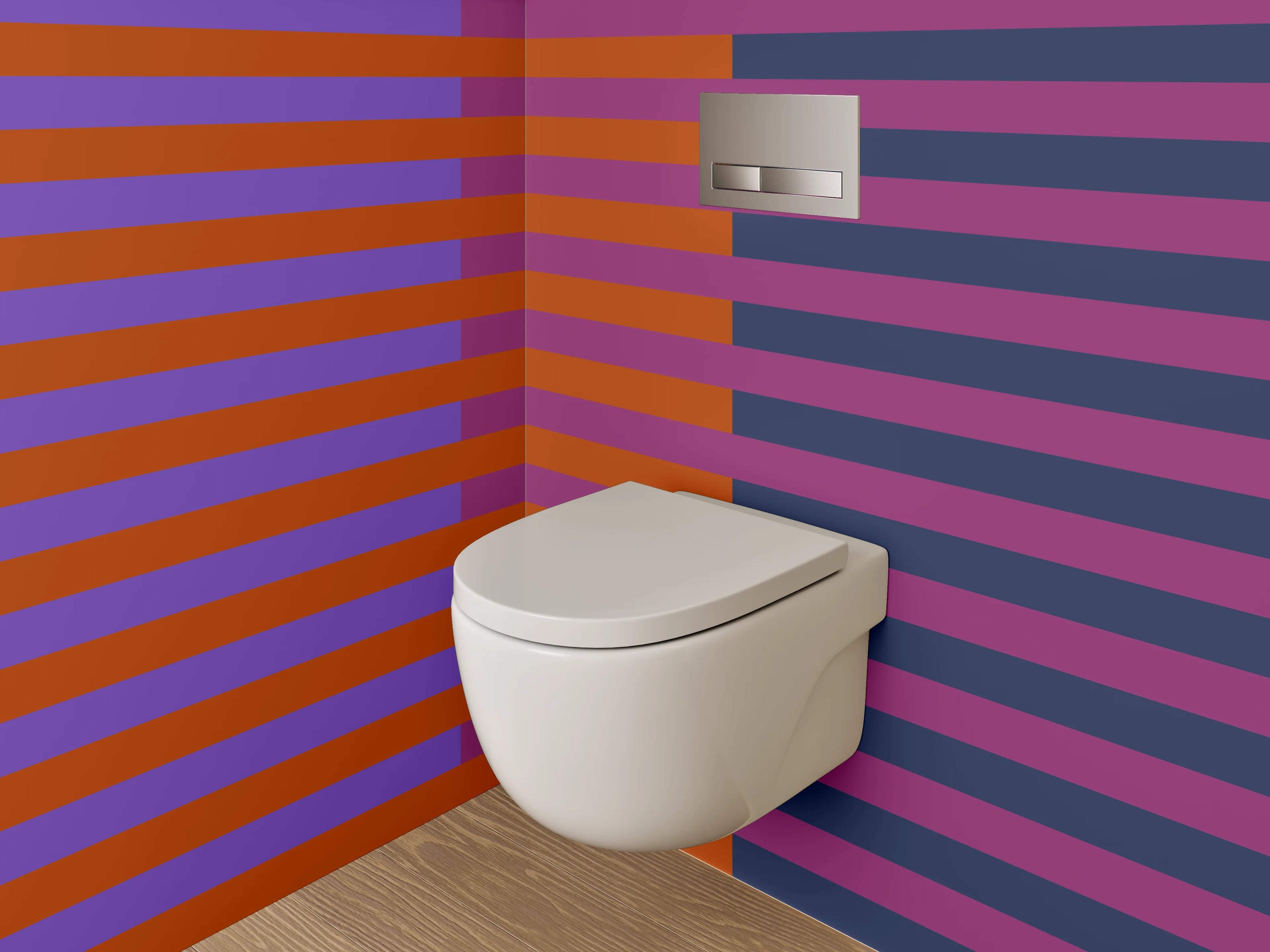 WC-Rückwand - Abstrakte Streifen Rot Blau Lila