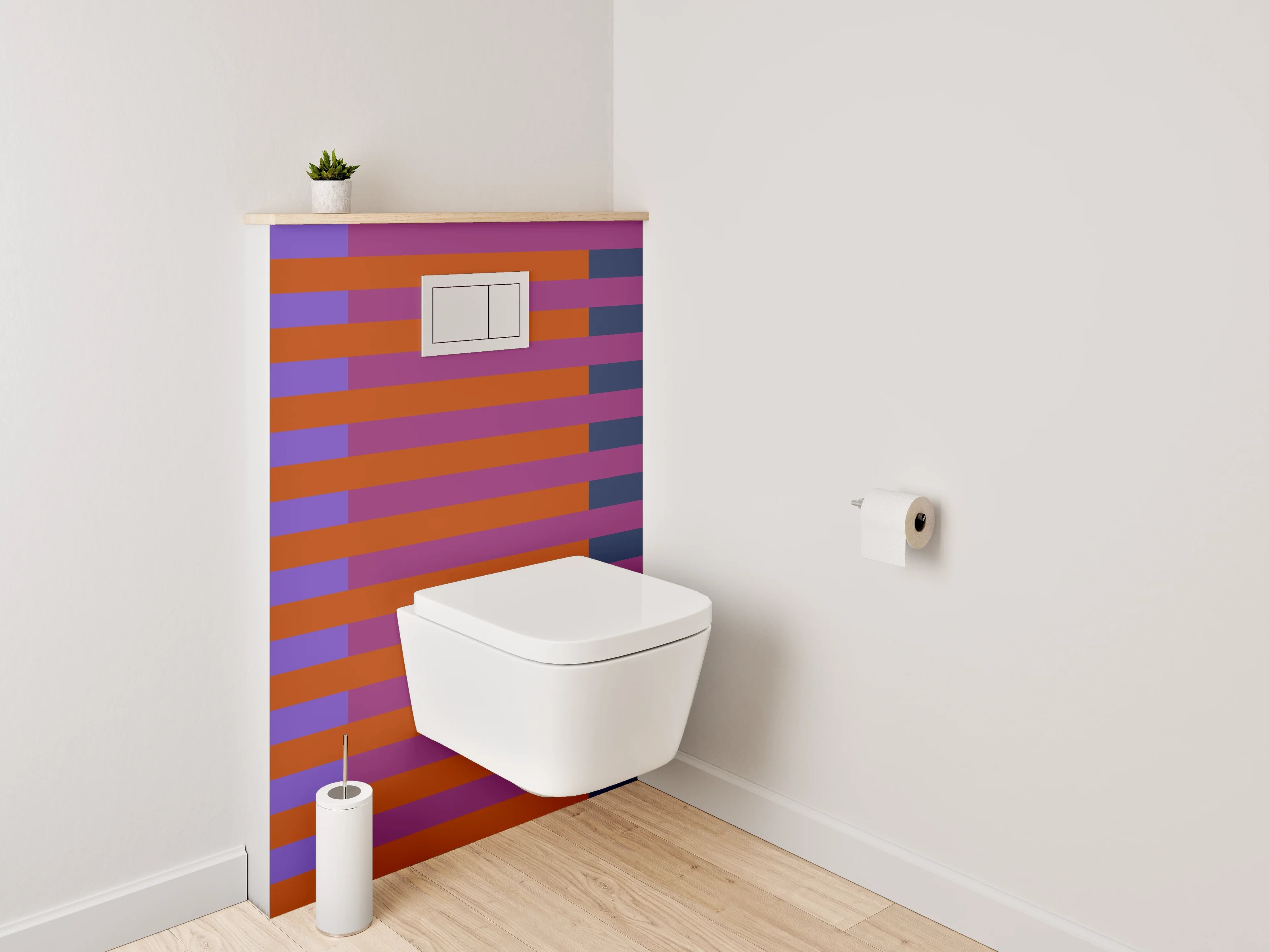 WC-Rückwand - Abstrakte Streifen Rot Blau Lila