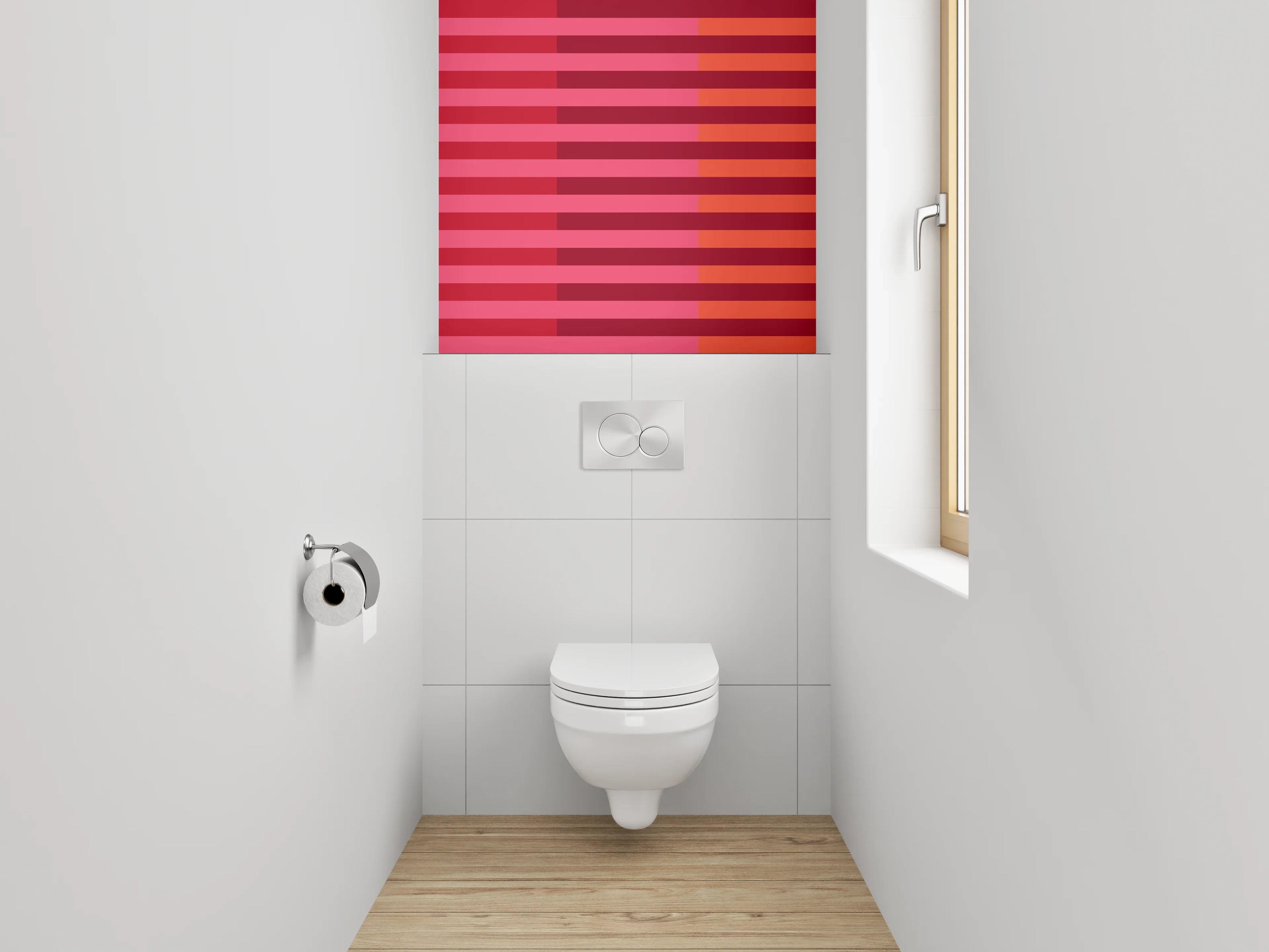 WC-Rückwand - Abstrakte Streifen Rot Orange Pink