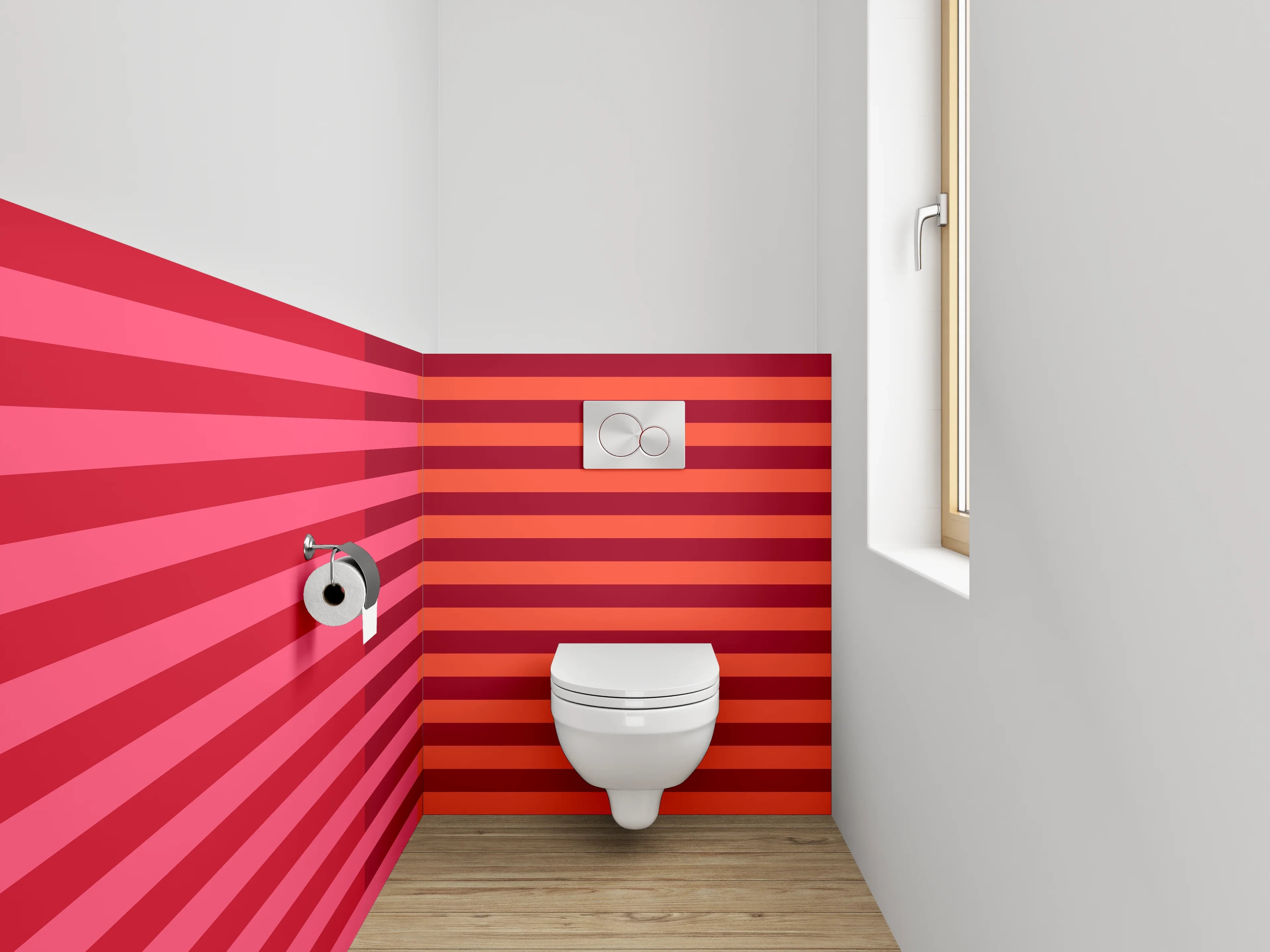 WC-Rückwand - Abstrakte Streifen Rot Orange Pink