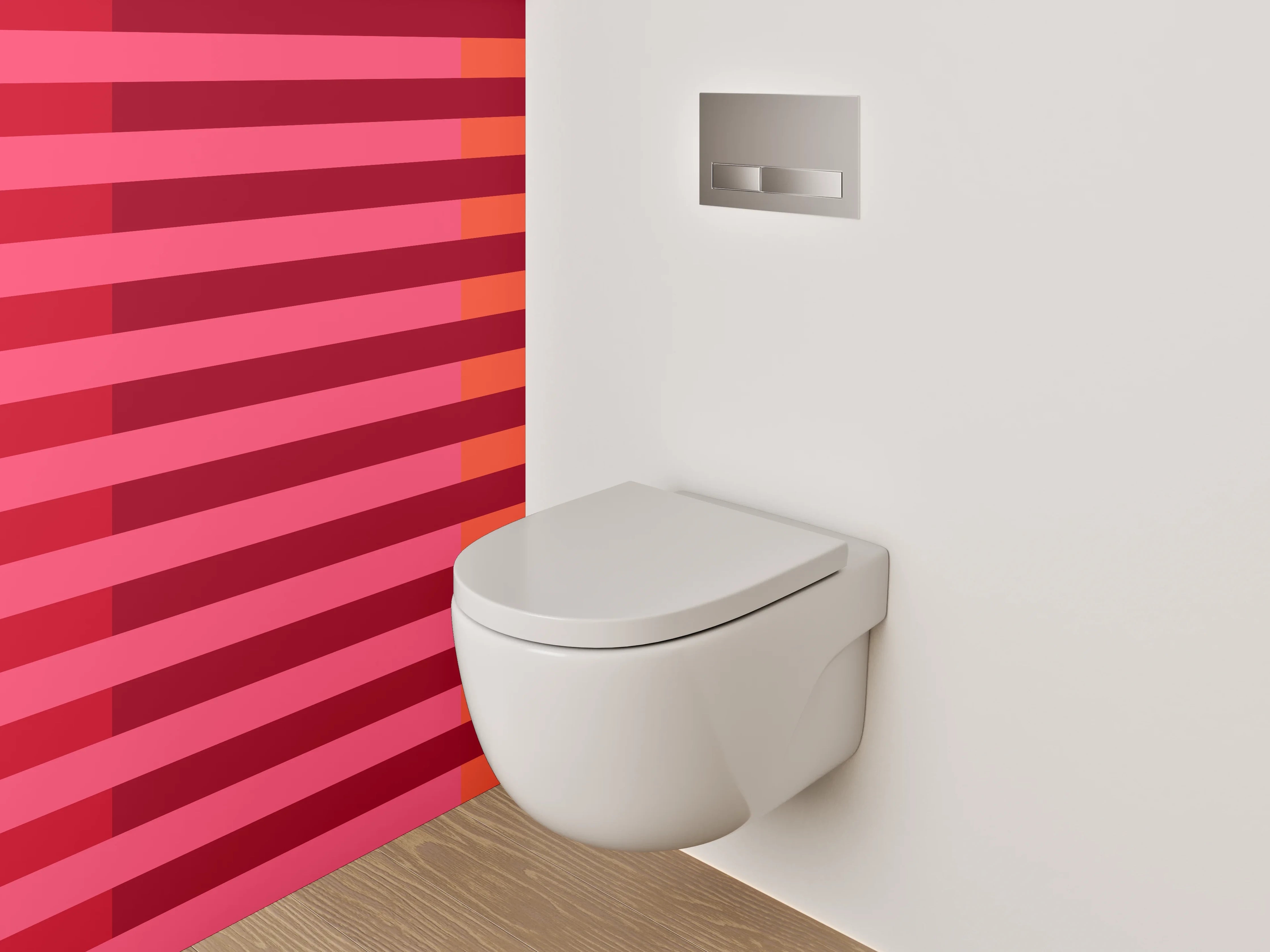 WC-Rückwand - Abstrakte Streifen Rot Orange Pink