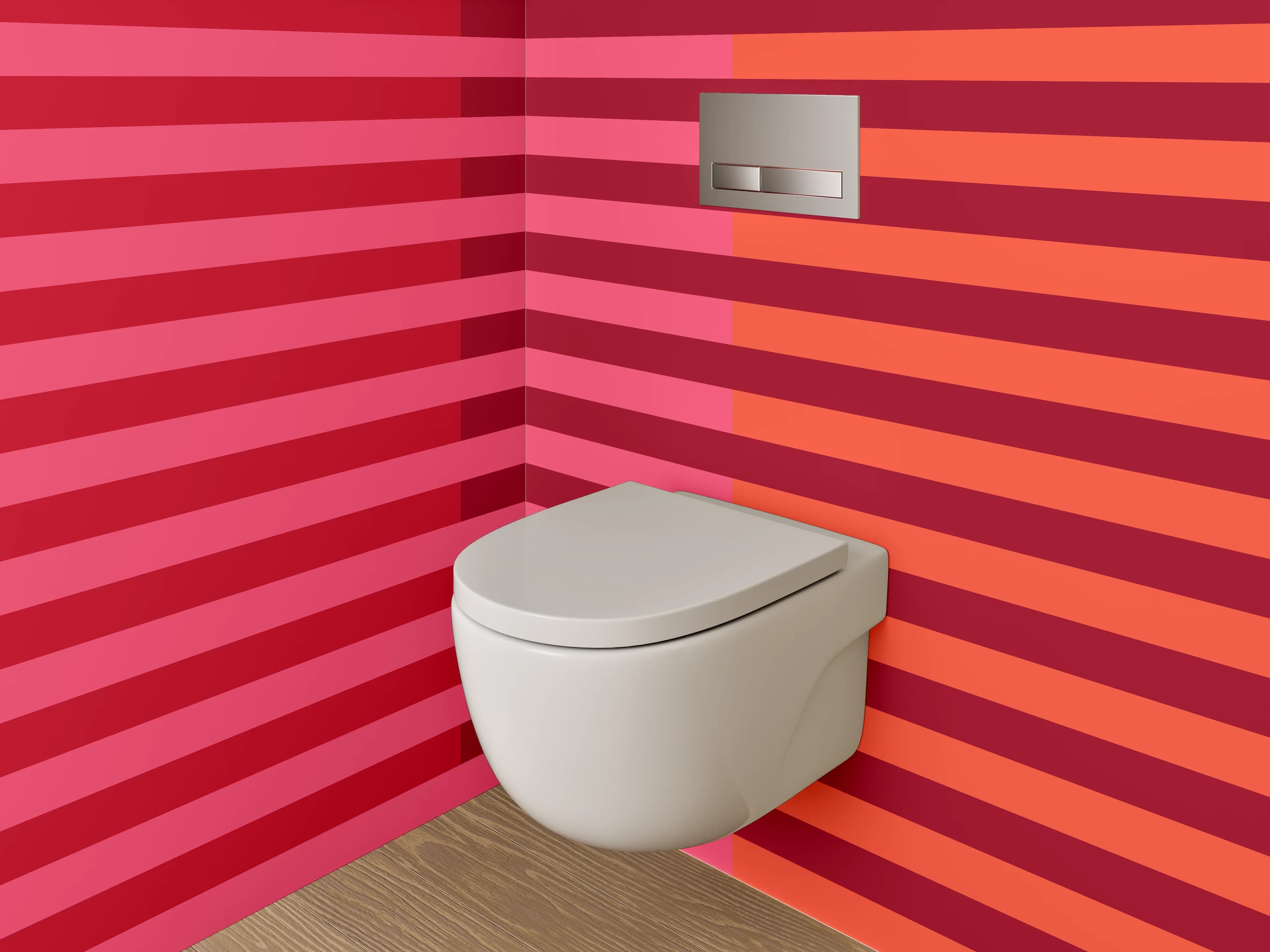 WC-Rückwand - Abstrakte Streifen Rot Orange Pink