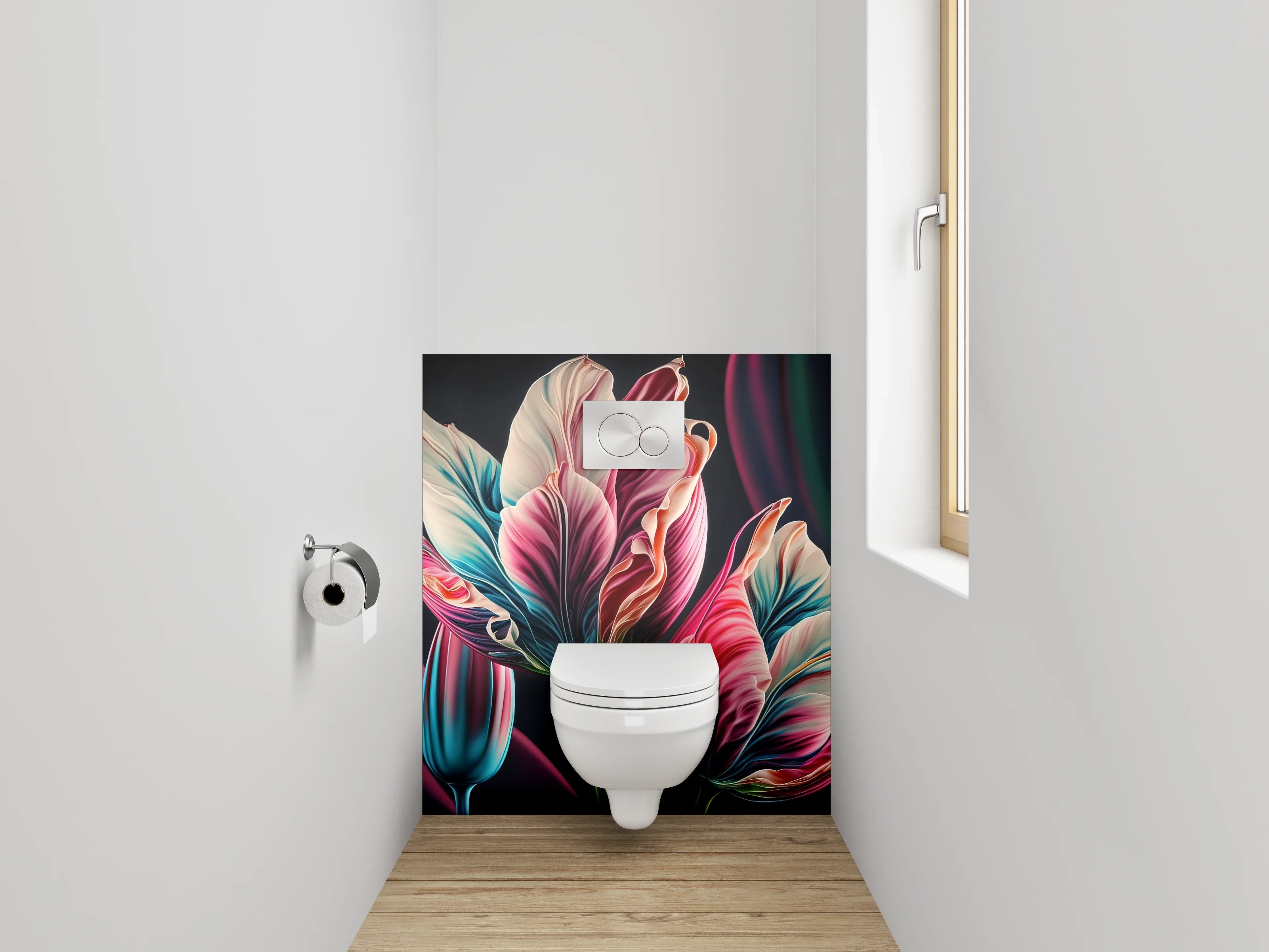 WC-Rückwand - Abstrakte Tulpen Blüten Kunst