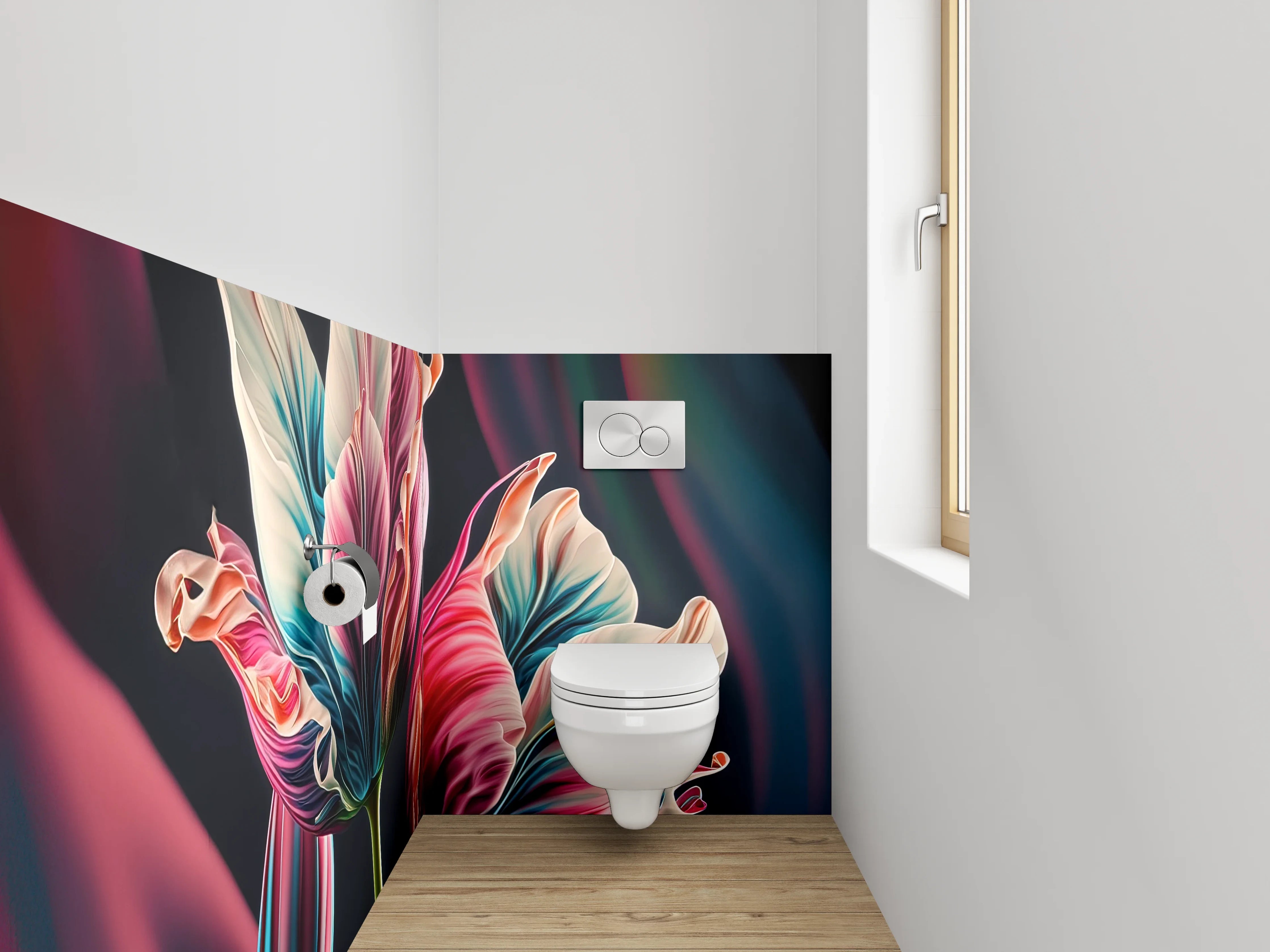 WC-Rückwand - Abstrakte Tulpen Blüten Kunst