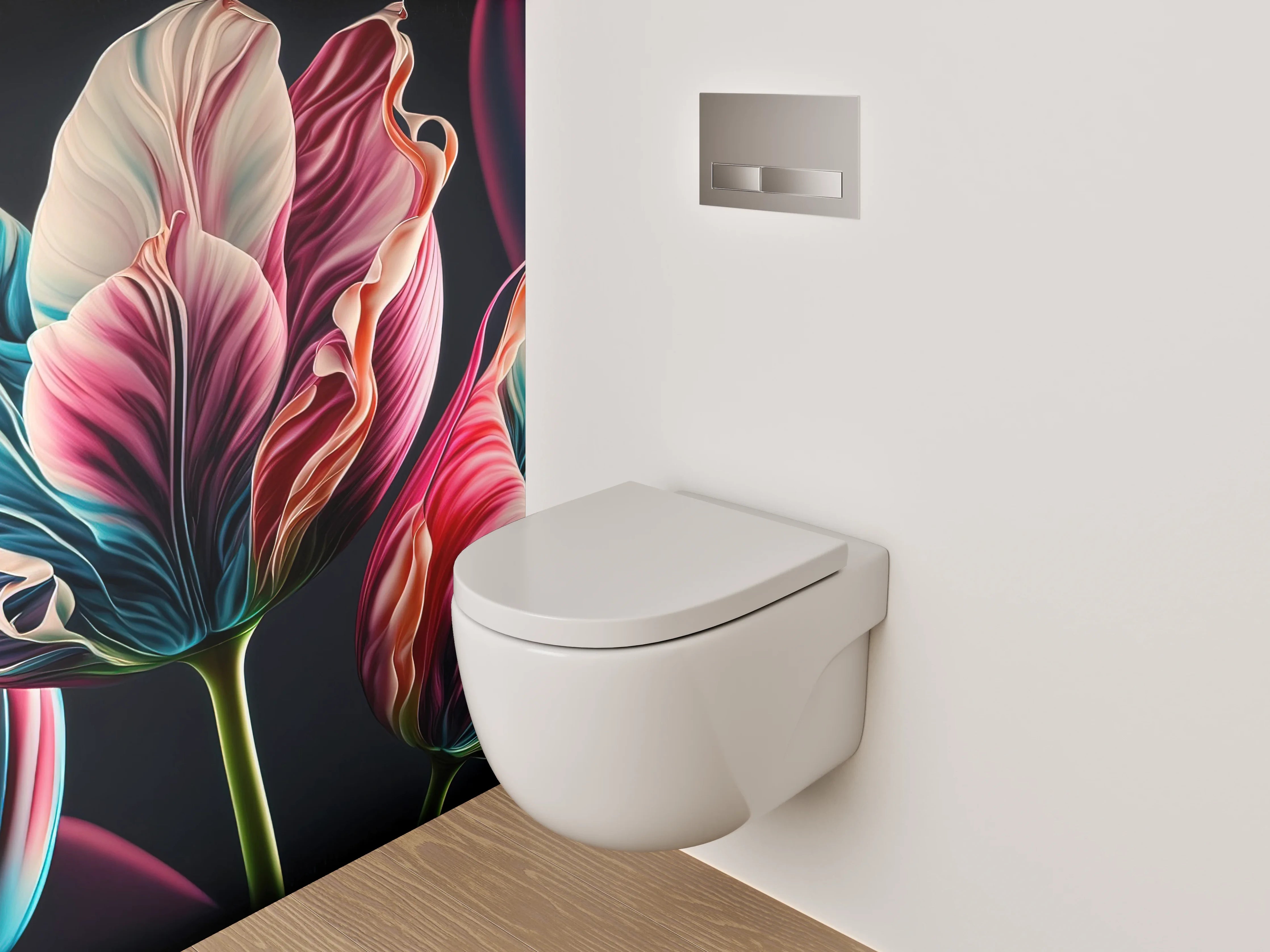 WC-Rückwand - Abstrakte Tulpen Blüten Kunst