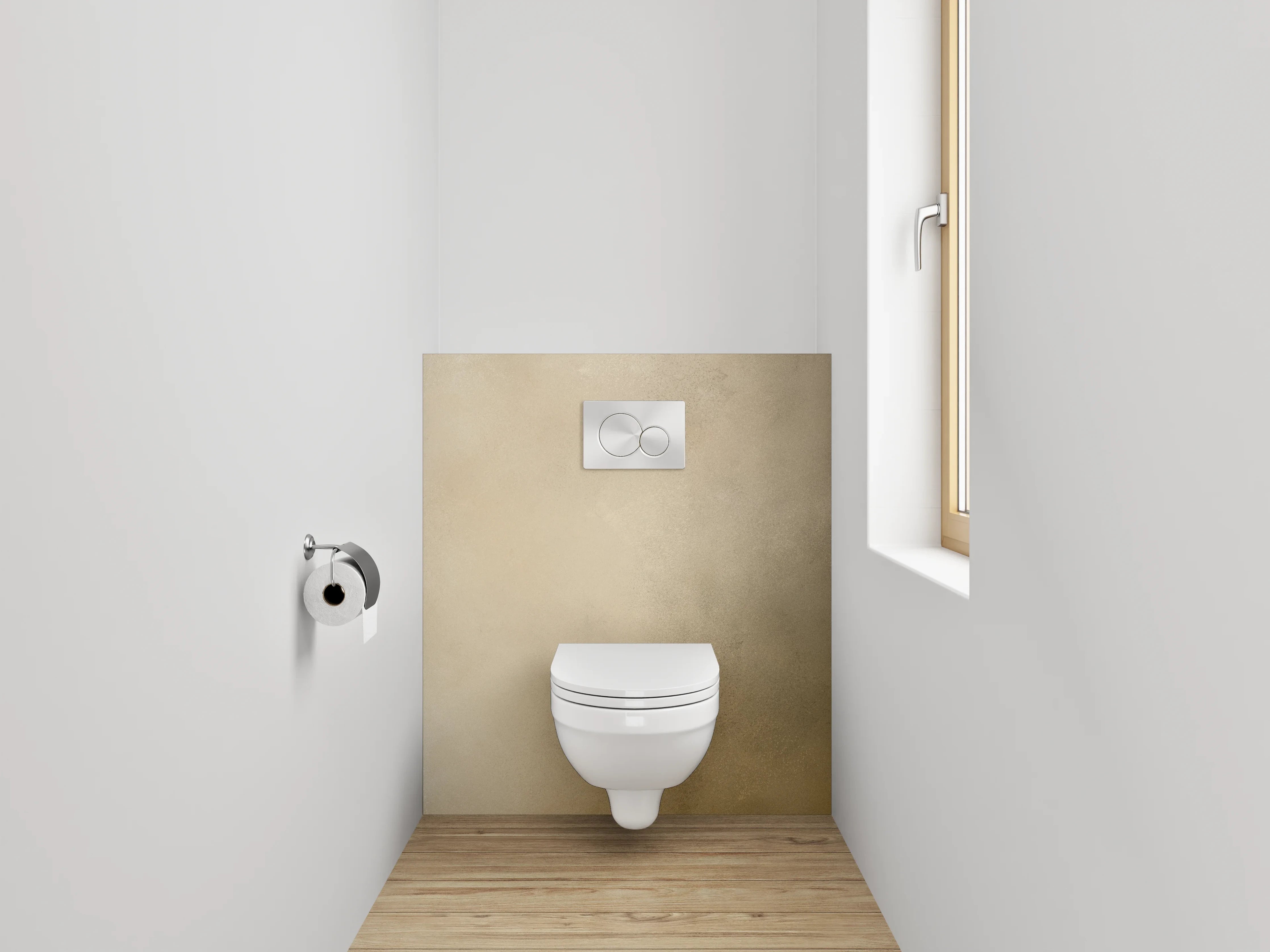 WC-Rückwand - Abstrakte beige-schwarze Wandstruktur