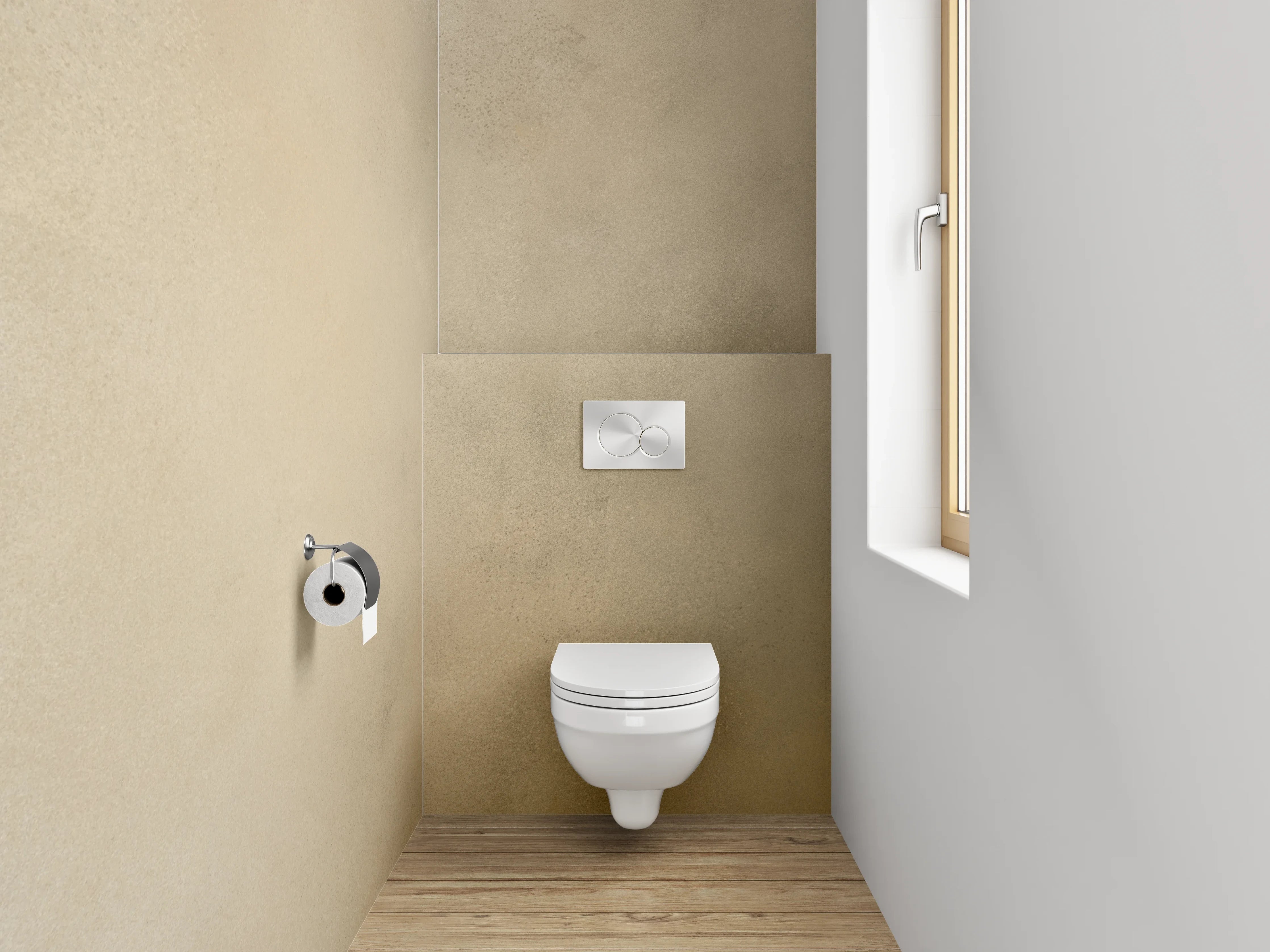 WC-Rückwand - Abstrakte beige-schwarze Wandstruktur