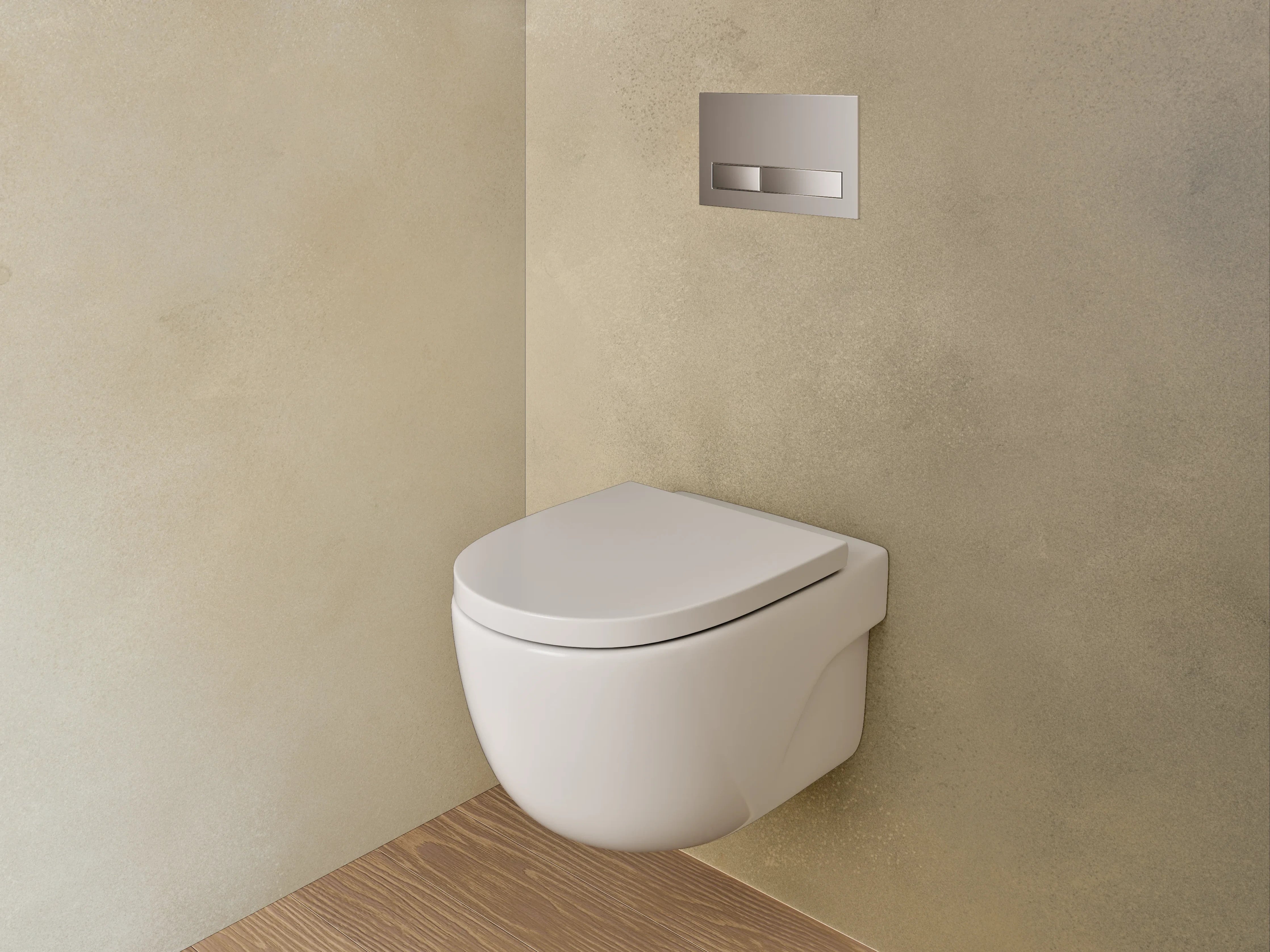 WC-Rückwand - Abstrakte beige-schwarze Wandstruktur