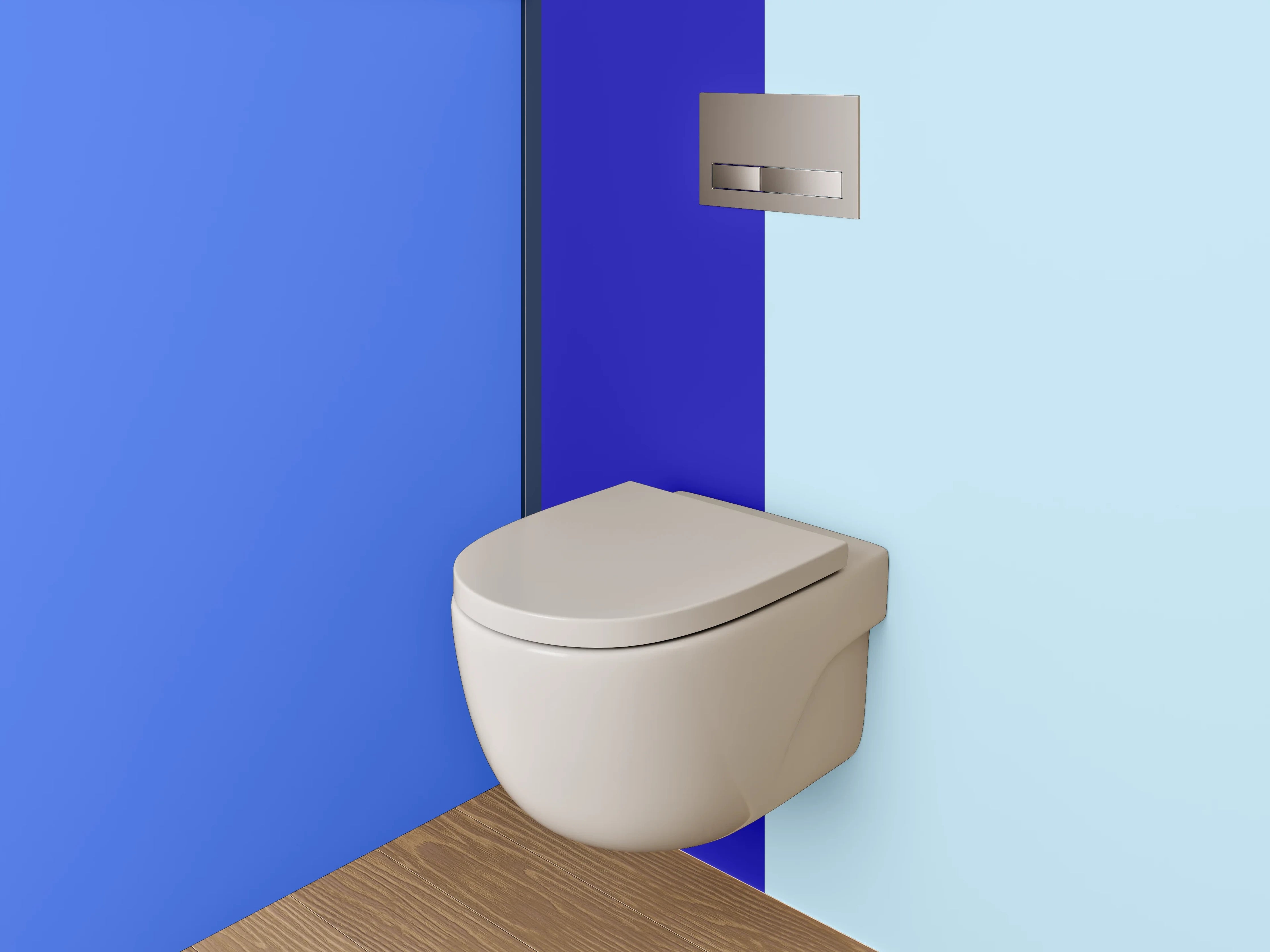WC-Rückwand - Abstrakte blaue Balken Komposition