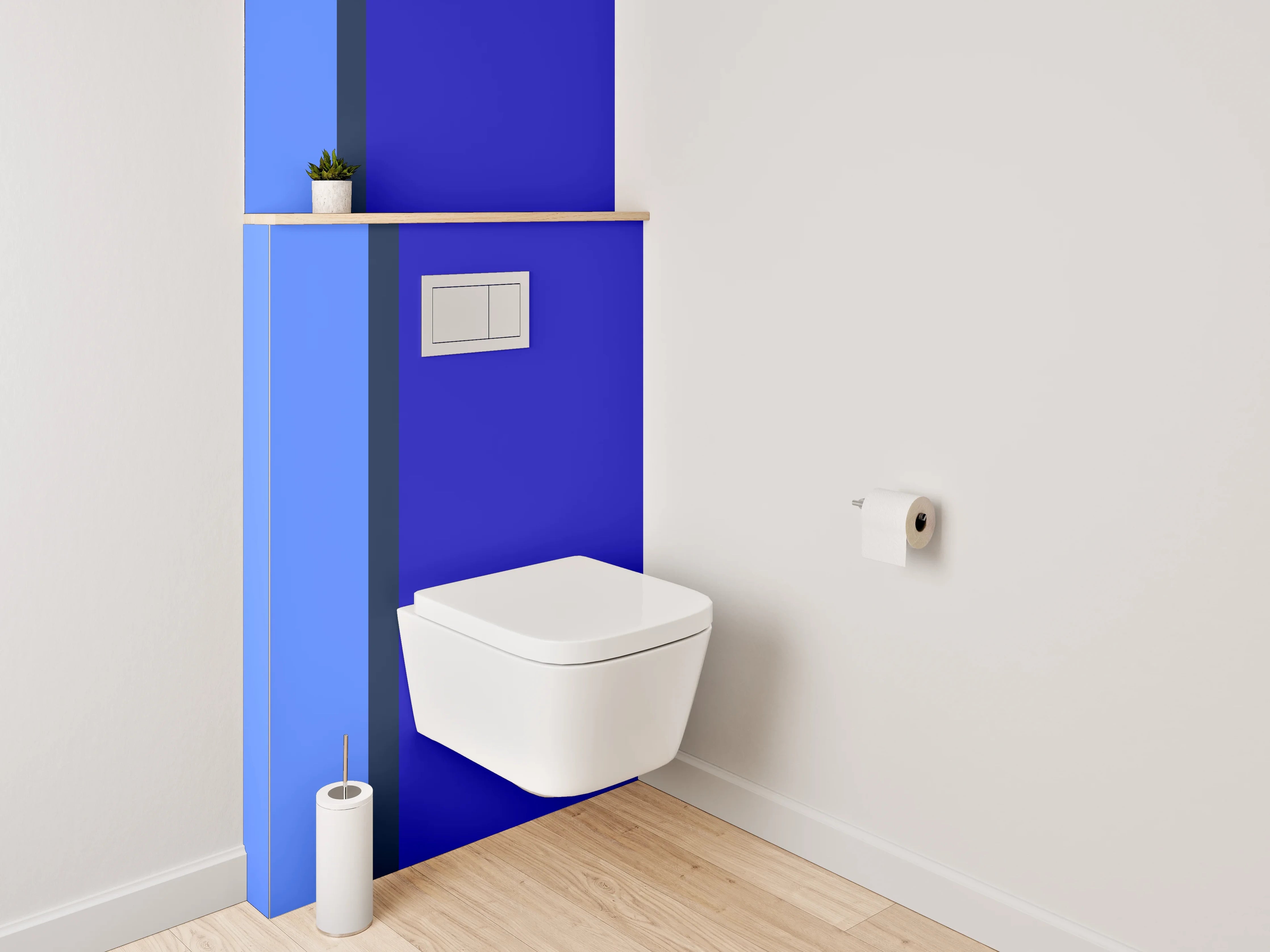 WC-Rückwand - Abstrakte blaue Balken Komposition