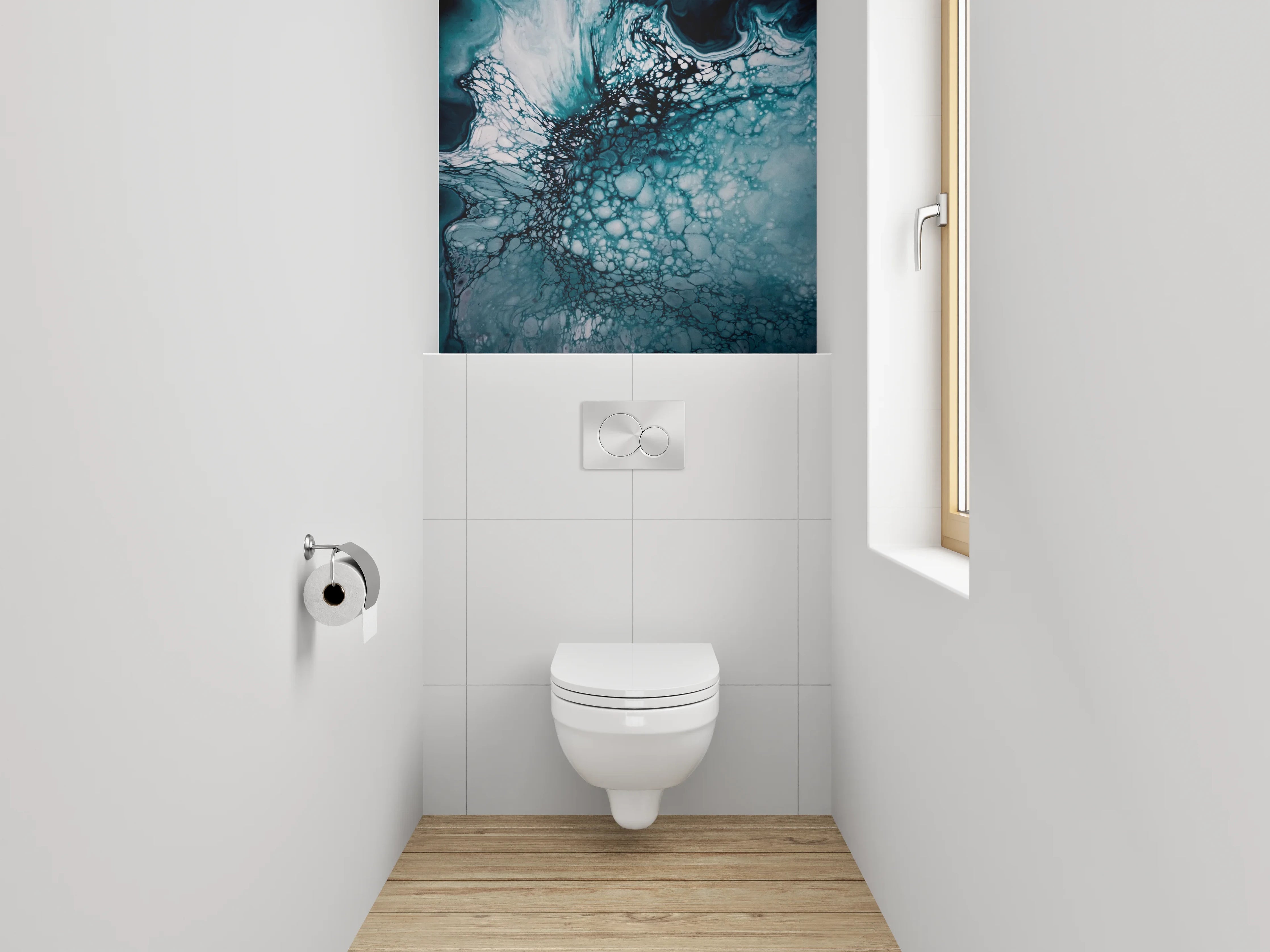 WC-Rückwand - Abstrakte blaue Marmor-Struktur