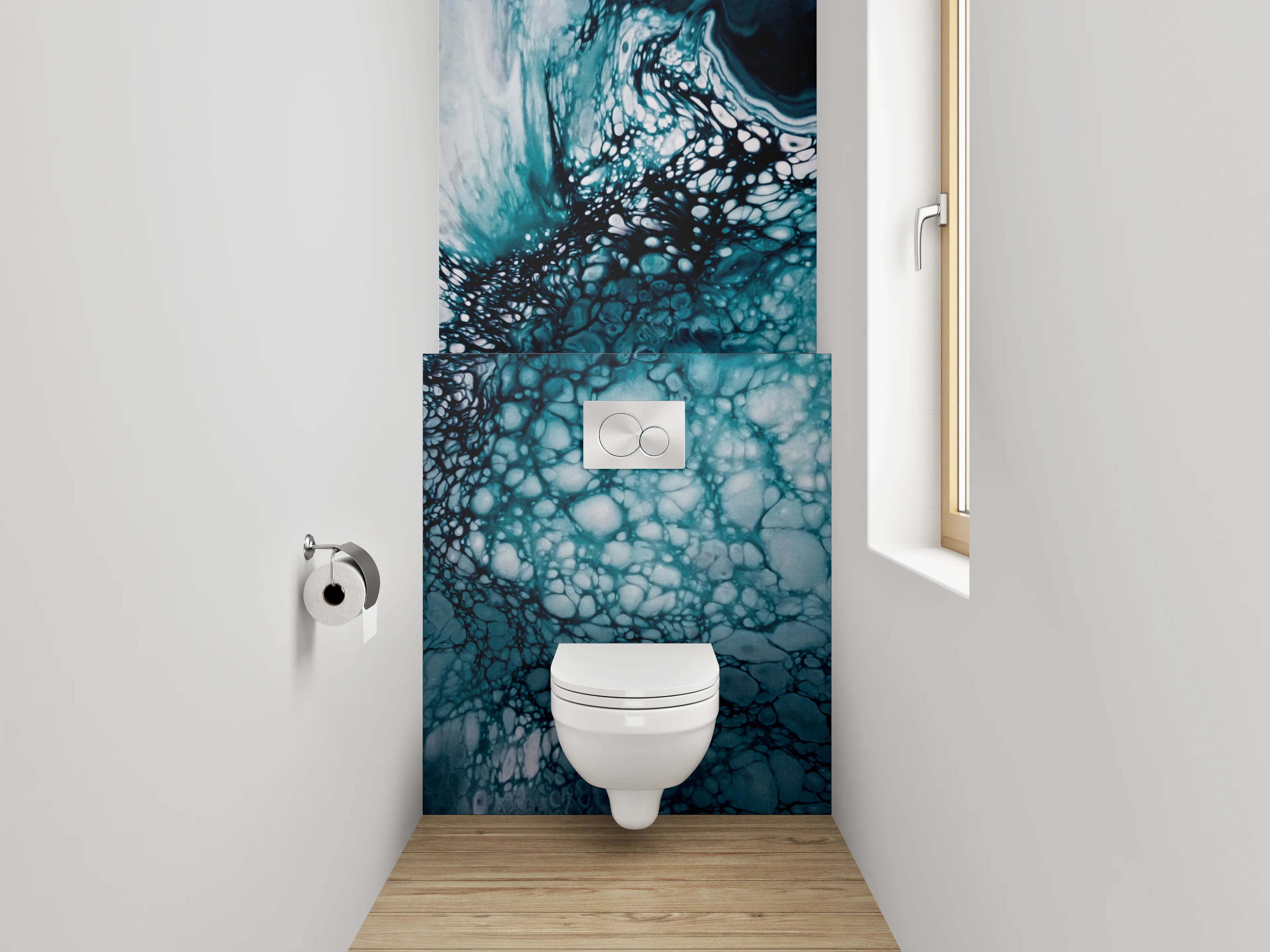 WC-Rückwand - Abstrakte blaue Marmor-Struktur